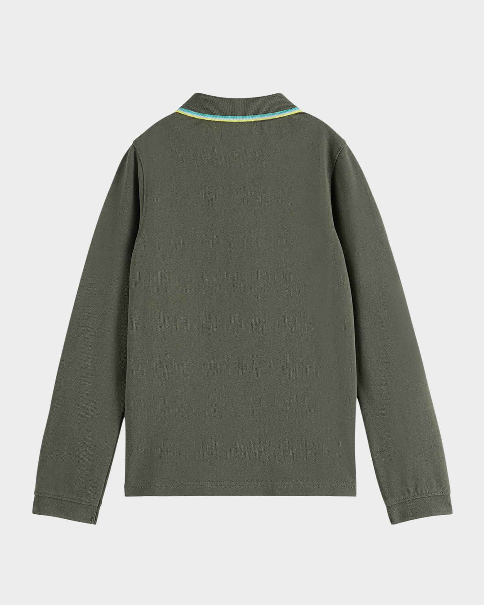 Boy's Cotton Piqué Long-Sleeve Polo Shirt, Size 4-12 1