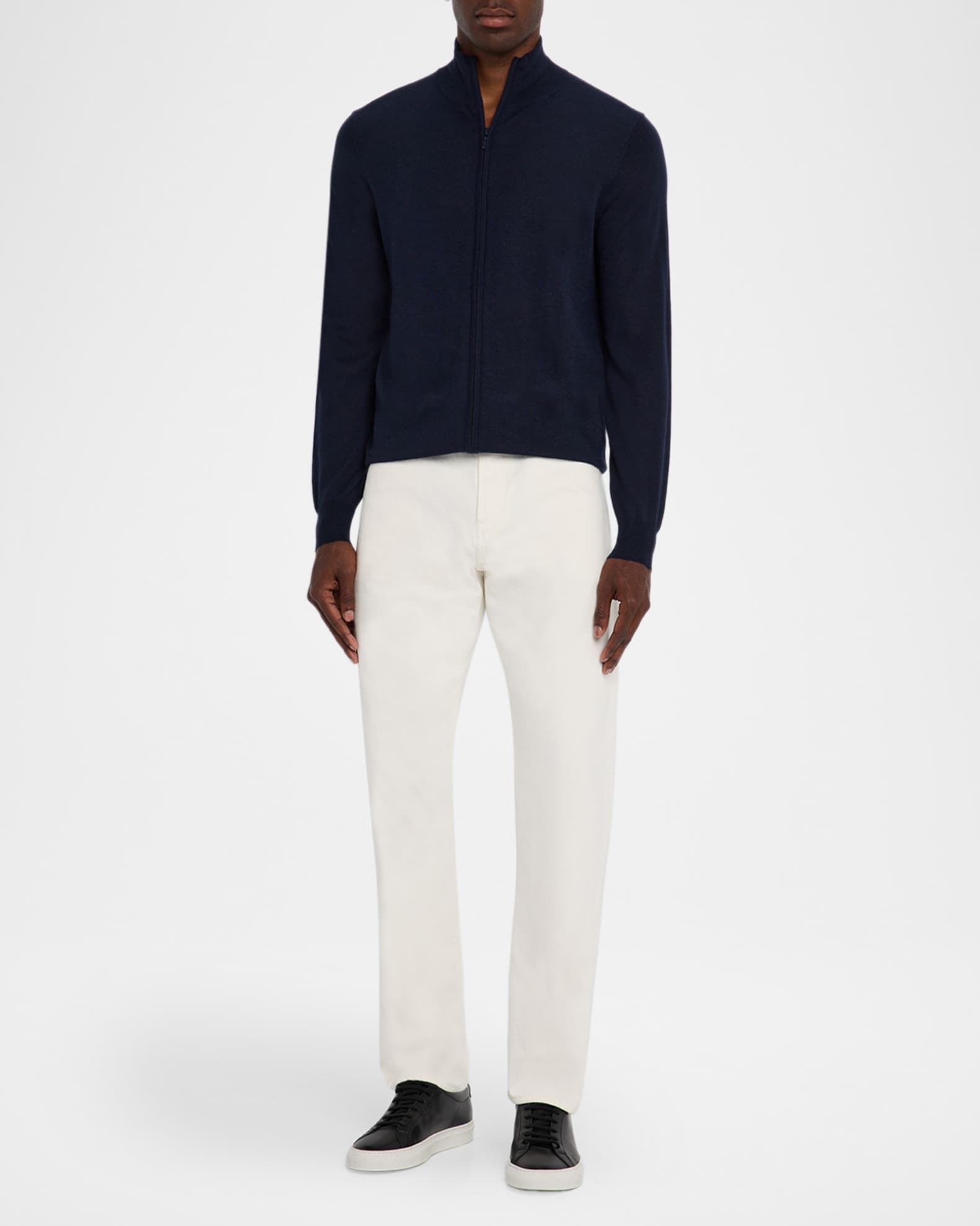 Men's Cashmere and Silk Slim Full-Zip Sweater 1