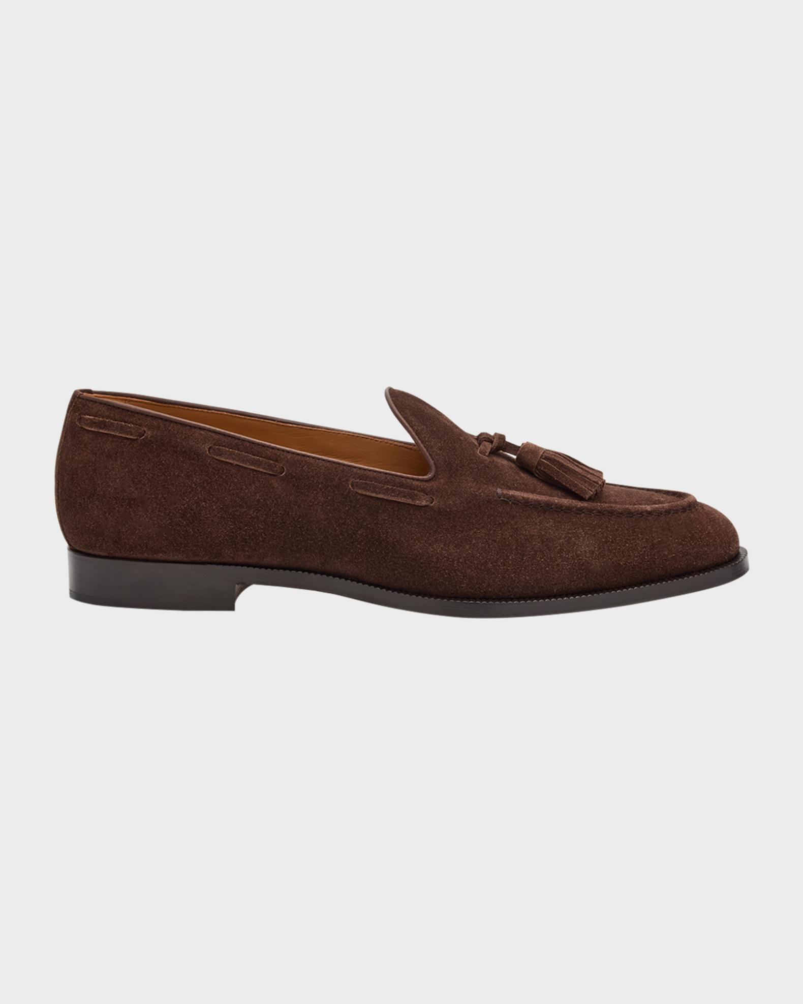 Neiman Marcus Dark Brown Genuine Lizard Tassel Loafers Neiman Marcus Exotic Teju Lizard Brown Dress Shoes Mens 8.5 main image 2