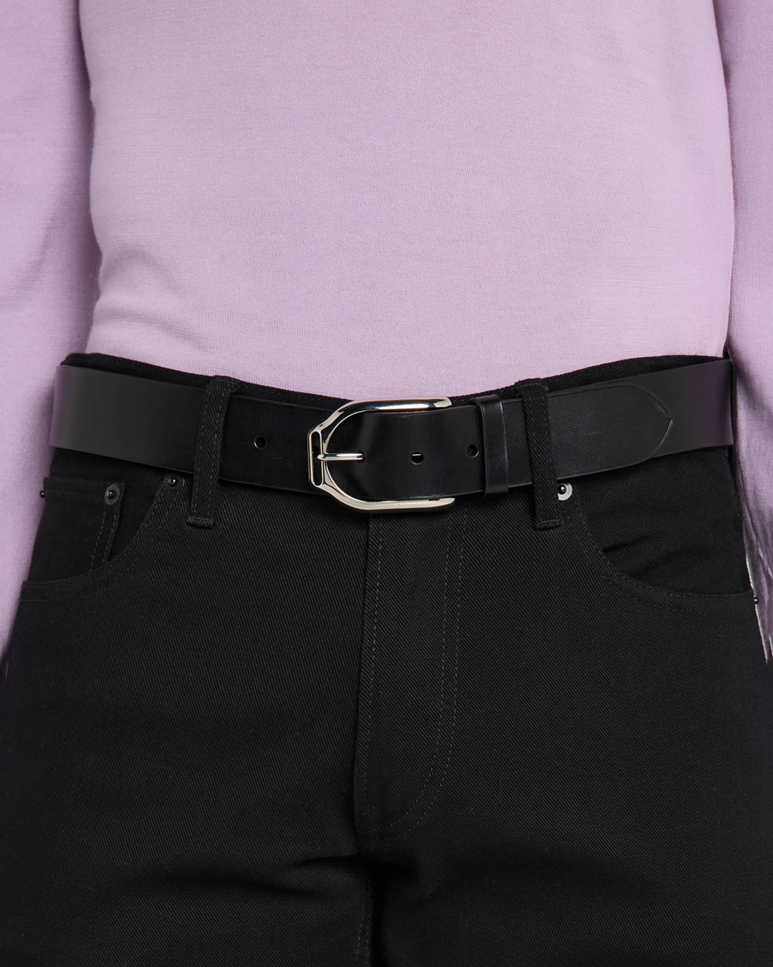 Ralph Lauren Purple Label Welington Leather Belt | Neiman Marcus