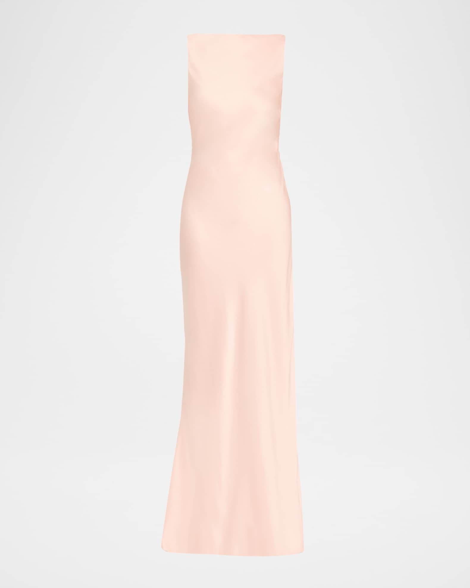 Boat-Neck Cowl Backless Crepe Back Satin Gown 0