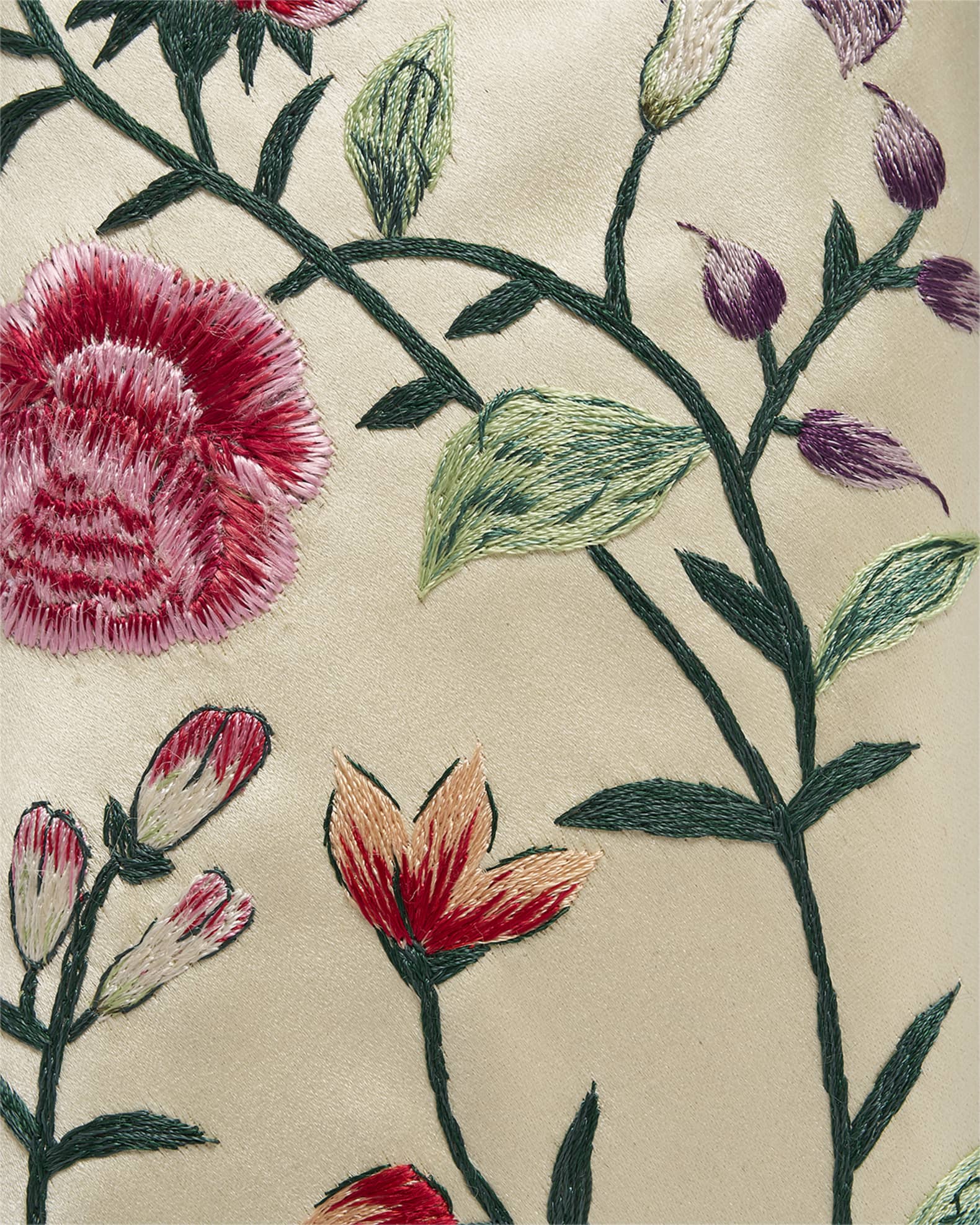 Givenchy Floral-Embroidered Wristlet Clutch Bag in Satin | Neiman