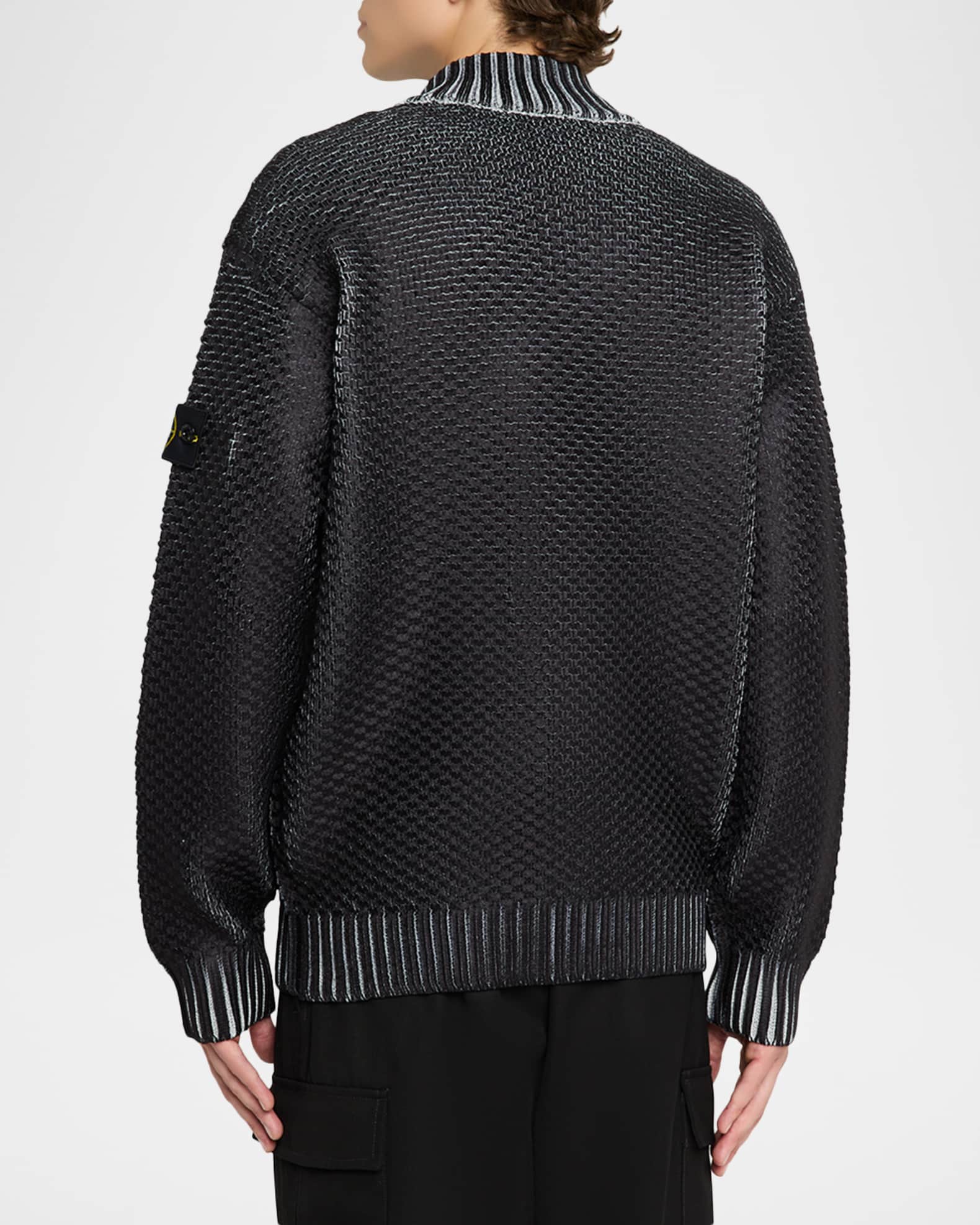 Stone Island Men's Zipper Cardigan Sweater with Pockets | Neiman