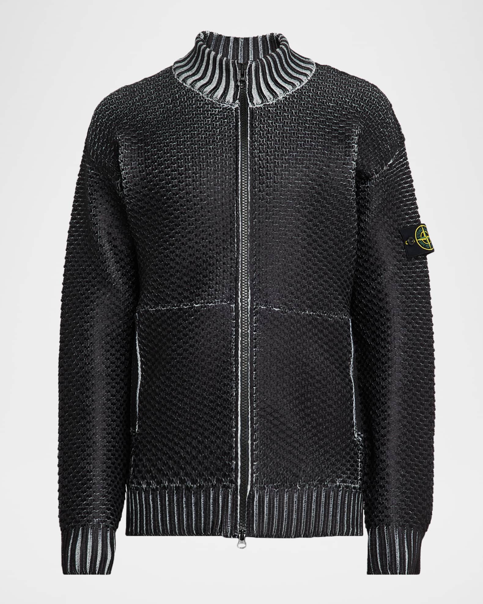 Stone Island Men's Zipper Cardigan Sweater with Pockets | Neiman