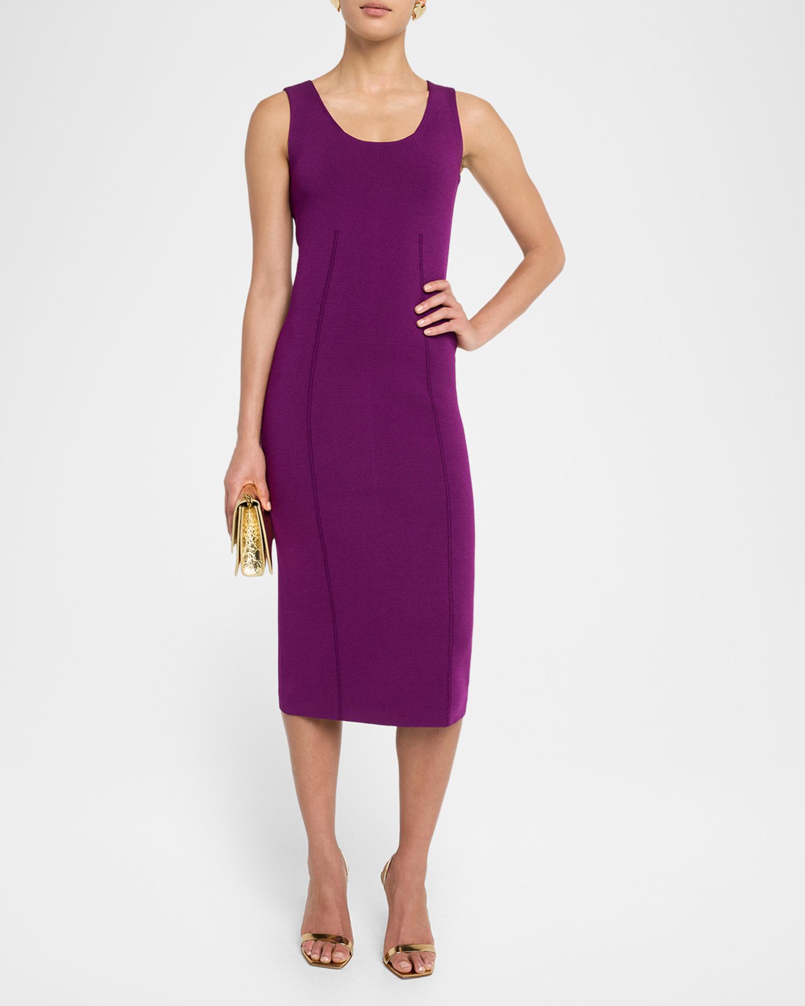St. John Sleeveless Stretch Crepe Knit Dress Neiman Marcus