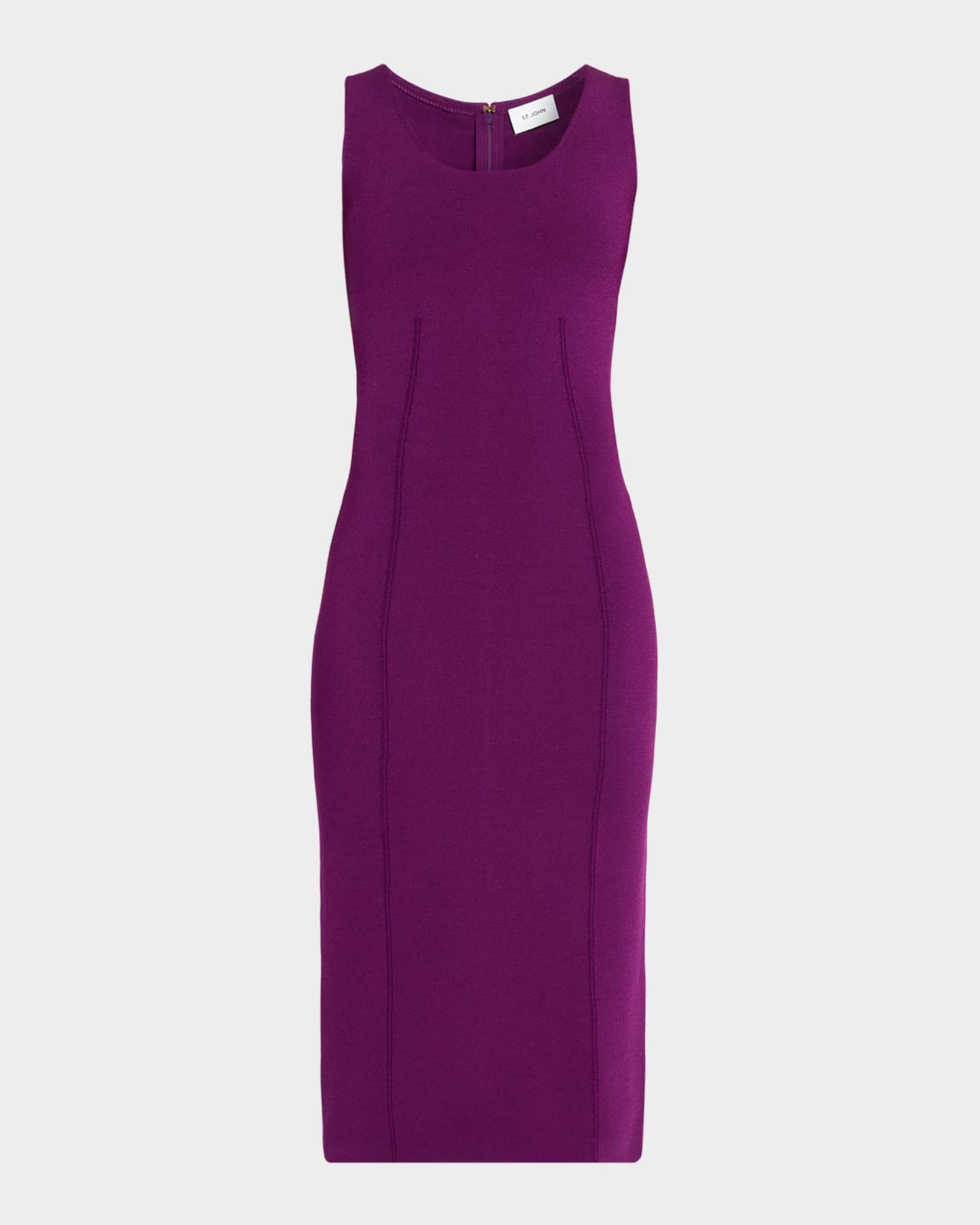 Sleeveless Stretch Crepe Knit Dress 0