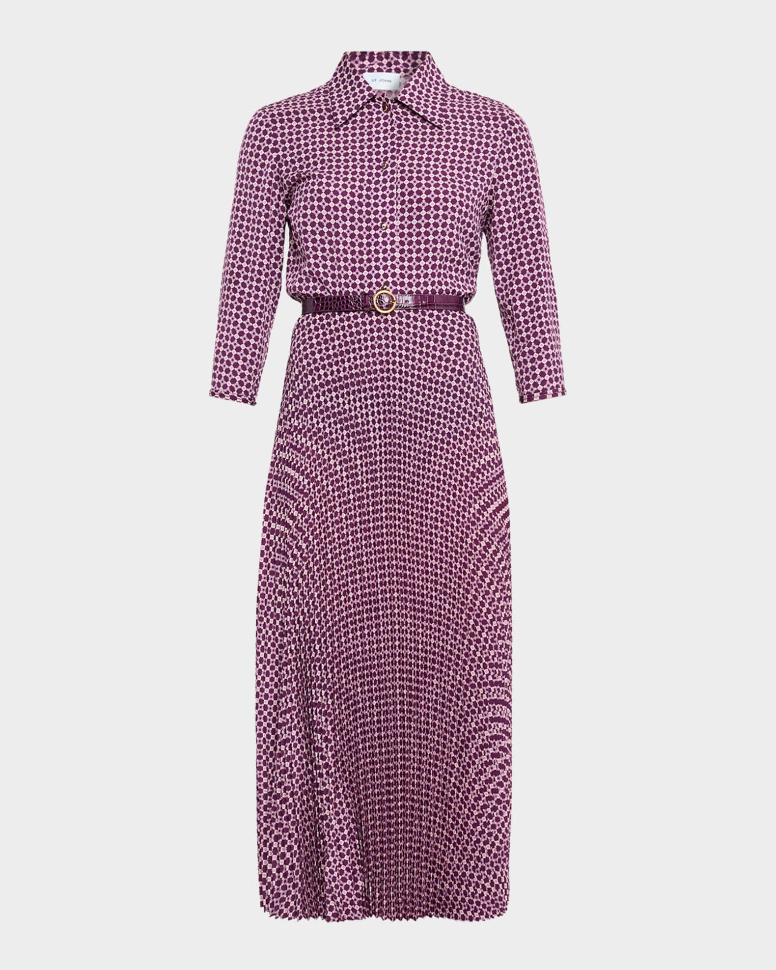 Printed Long-Sleeve Shirtdress 0
