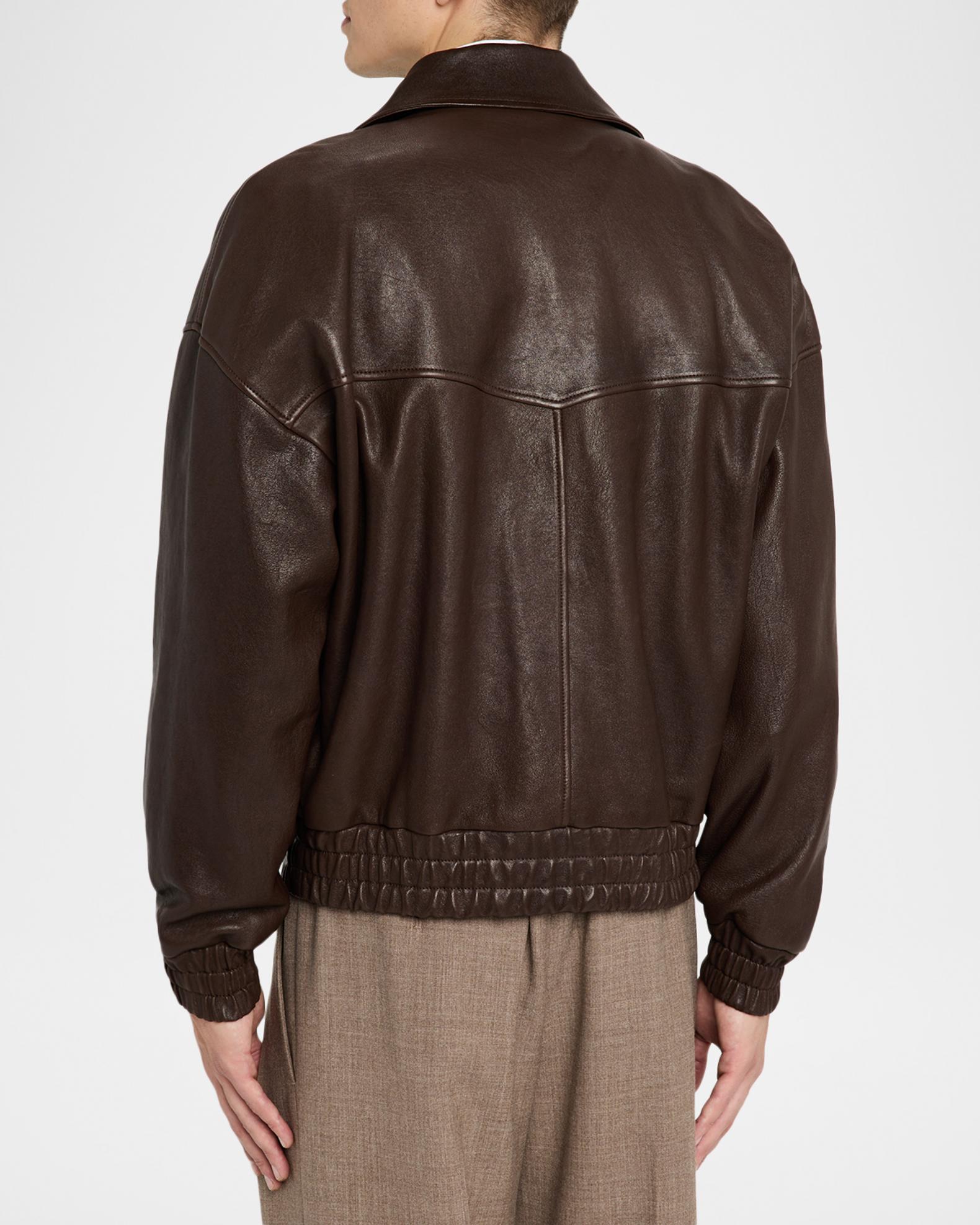 Saint Laurent Men's Leather Blouson Jacket | Neiman Marcus