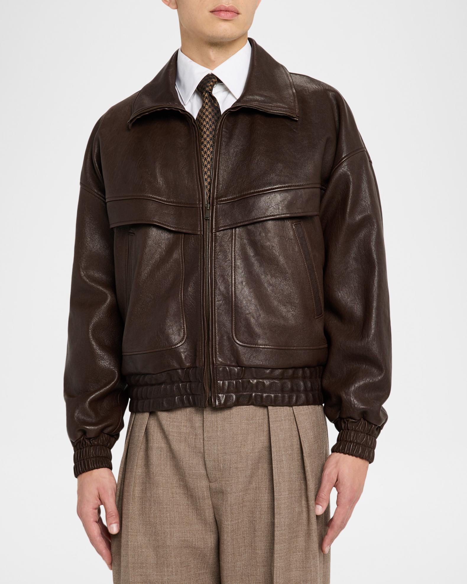 Saint Laurent Men's Leather Blouson Jacket | Neiman Marcus