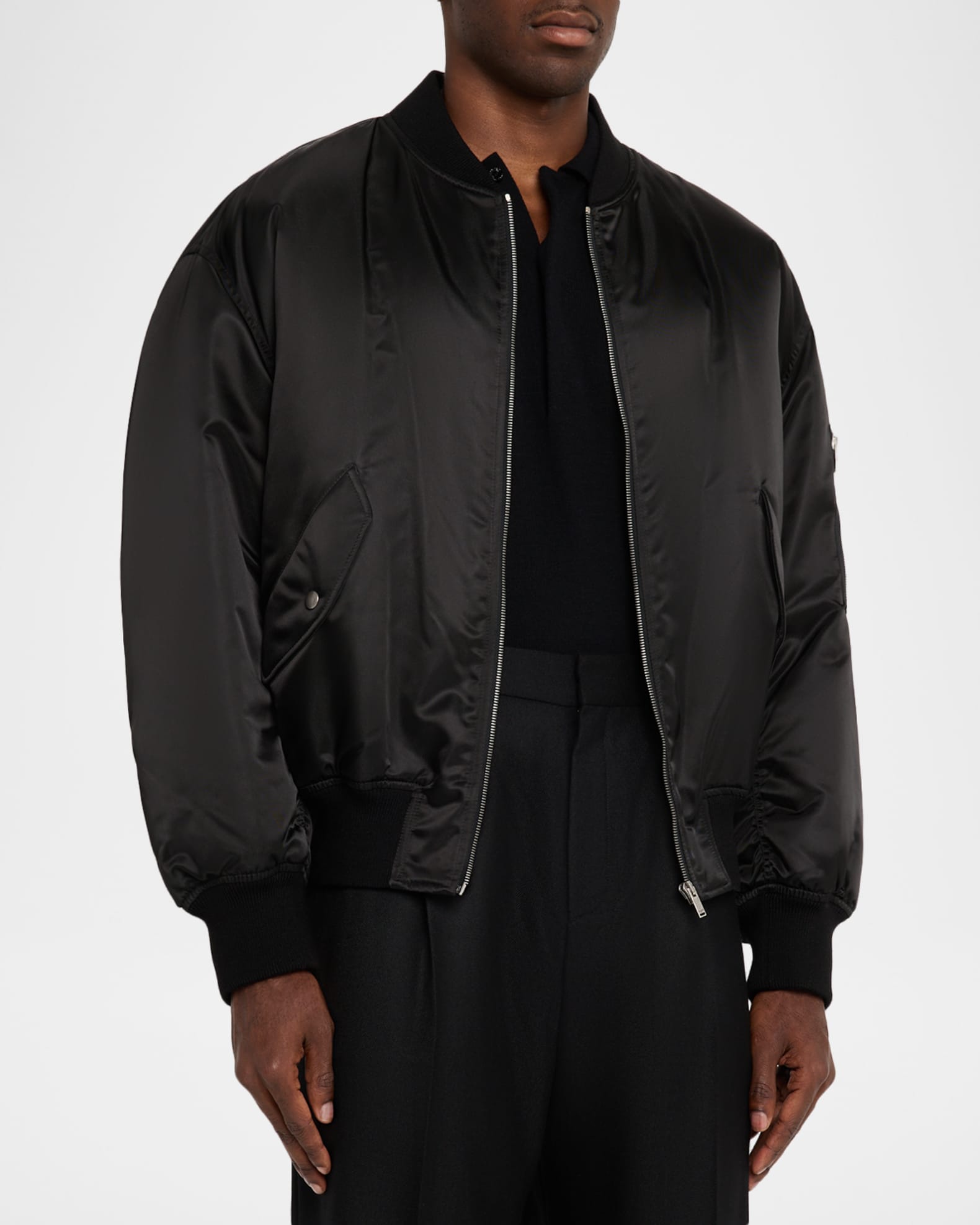 Saint Laurent Men's Oversized Boule Bomber Jacket | Neiman Marcus