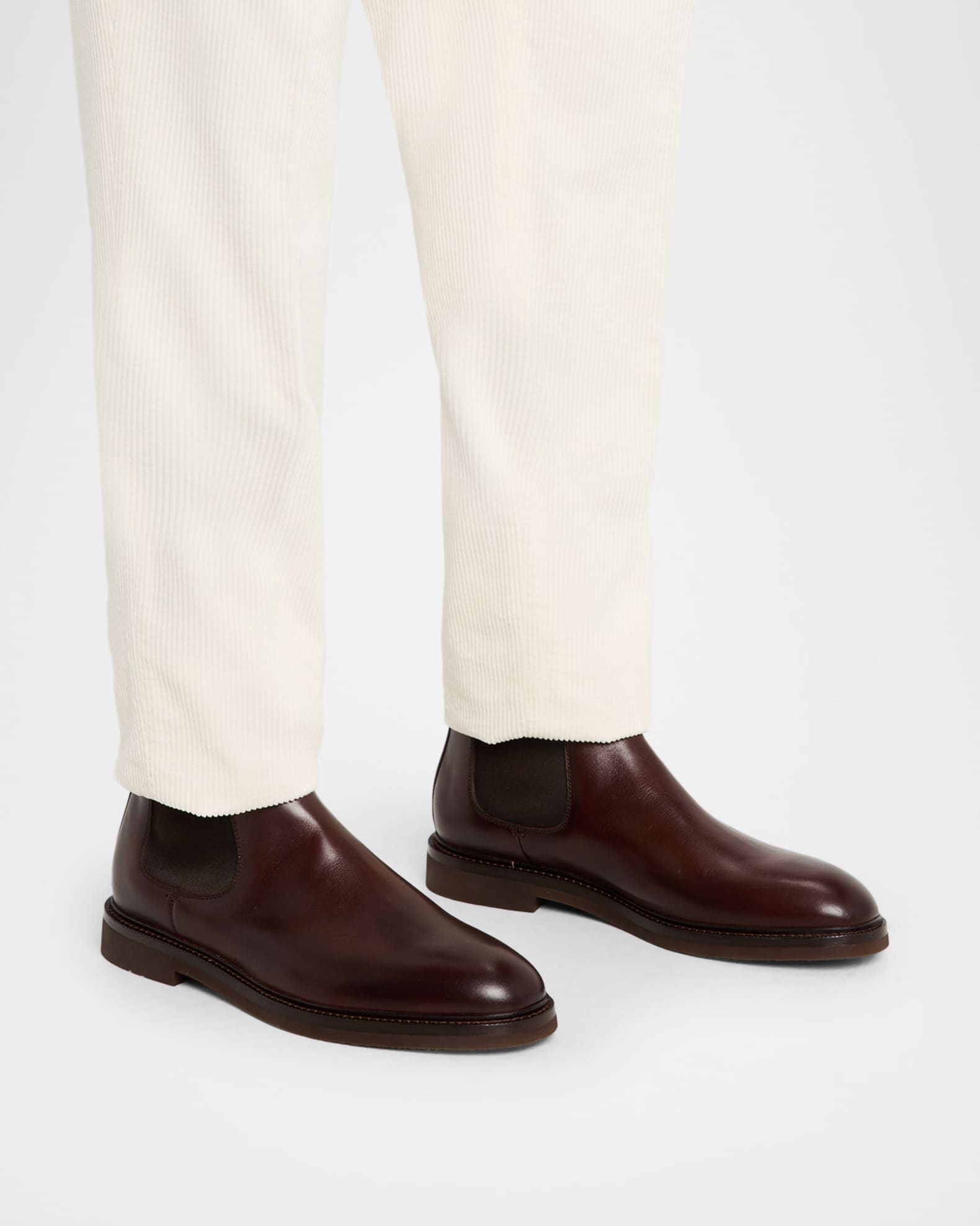Brunello Cucinelli Men's Waxed Calfskin Chelsea Boots | Neiman Marcus