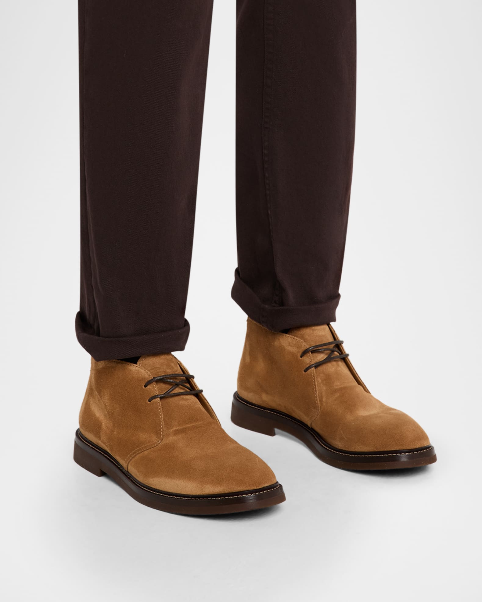 Brunello Cucinelli Men's Suede Rubber-Sole Chukka Boots | Neiman