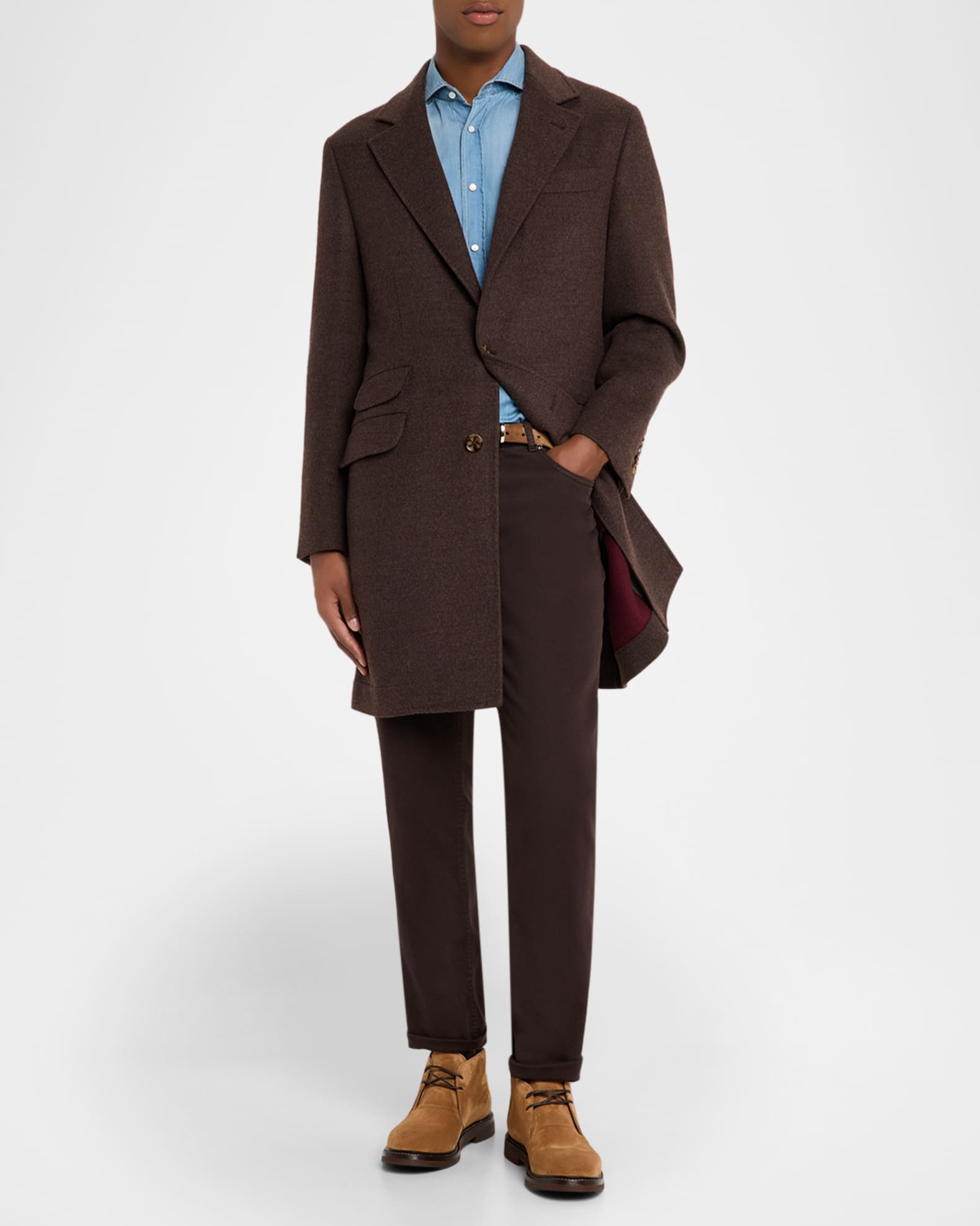 Brunello Cucinelli Men's Suede Rubber-Sole Chukka Boots | Neiman