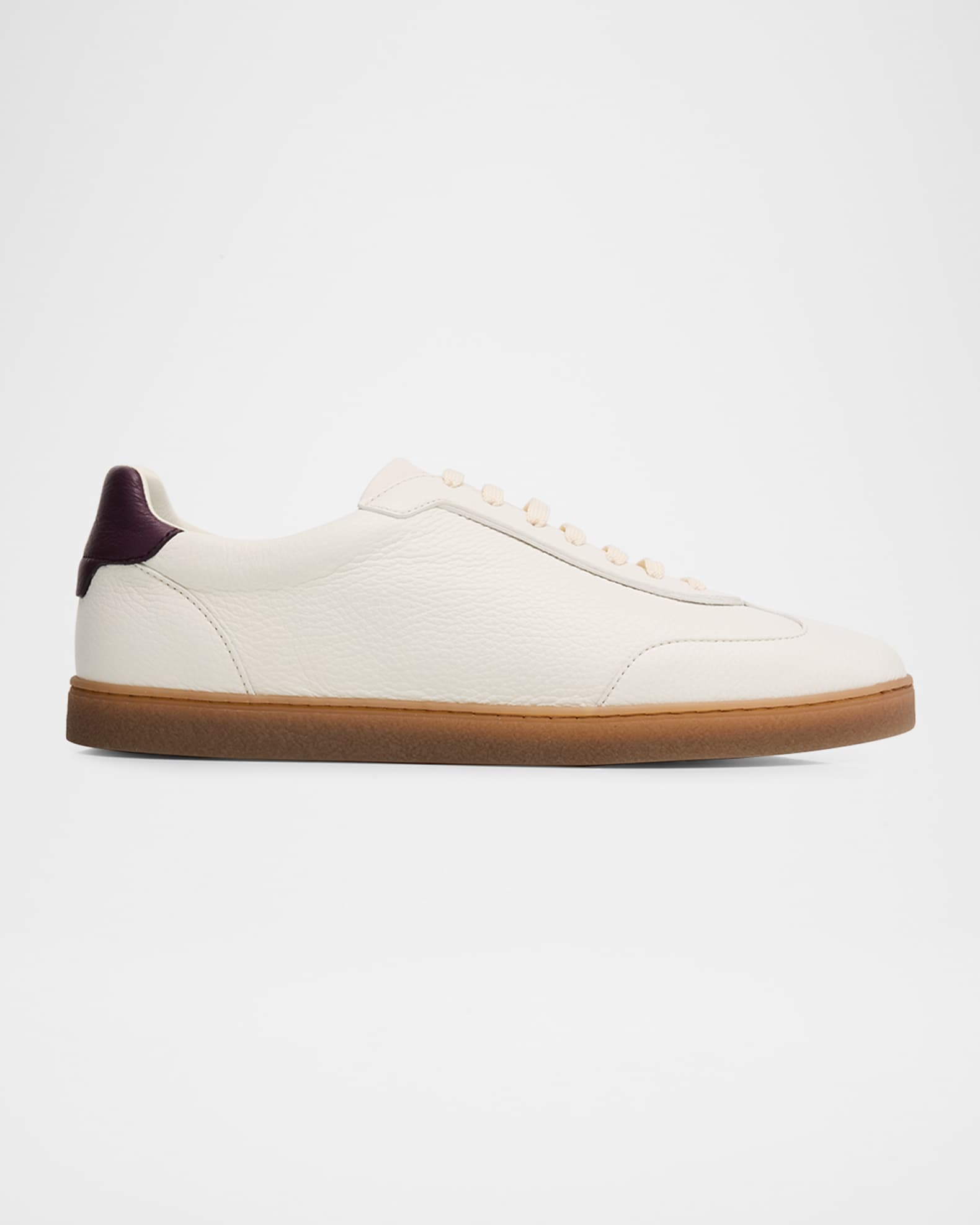 Brunello Cucinelli Men's Deerskin Leather T-Toe Sneakers | Neiman