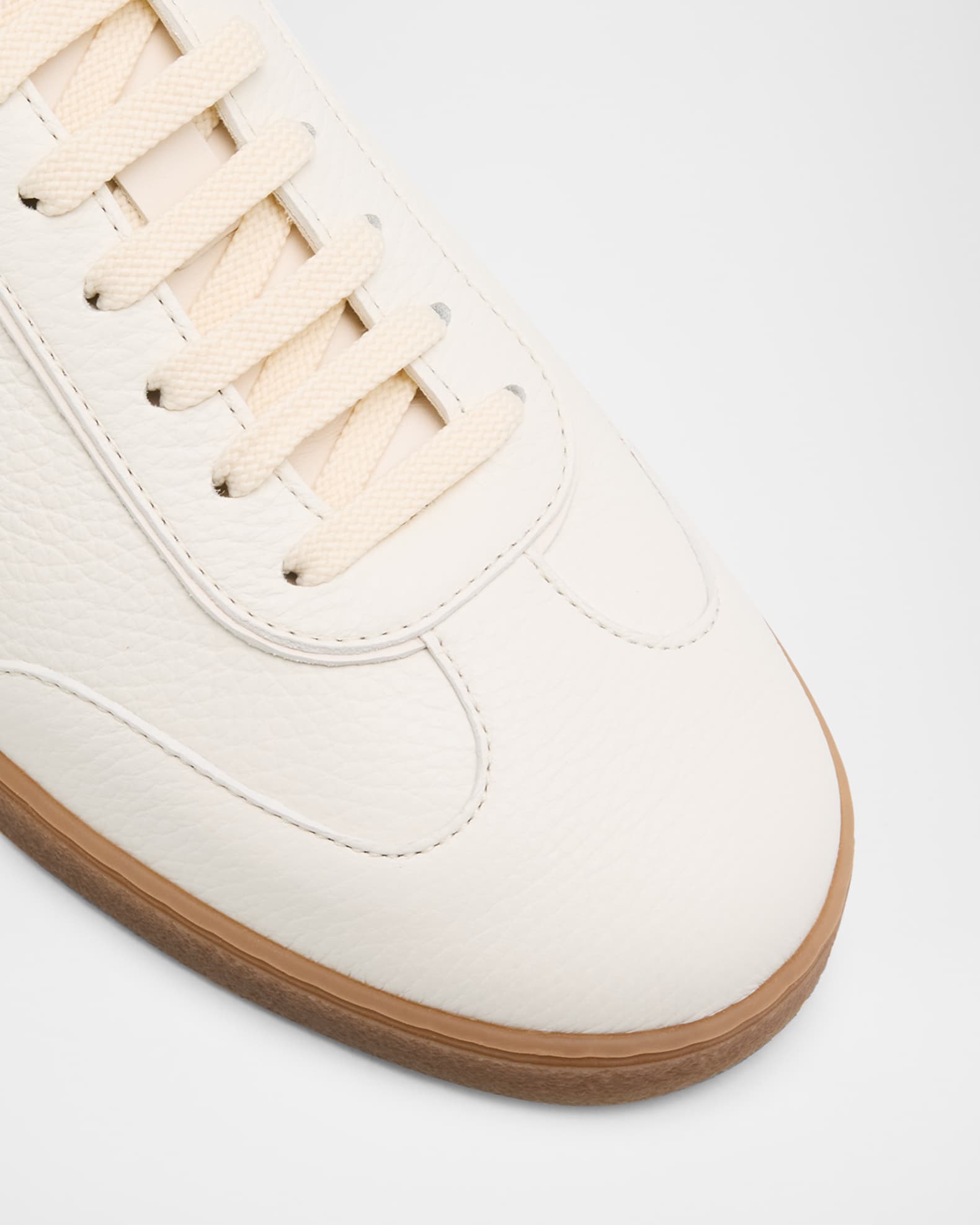 Brunello Cucinelli Men's Deerskin Leather T-Toe Sneakers | Neiman
