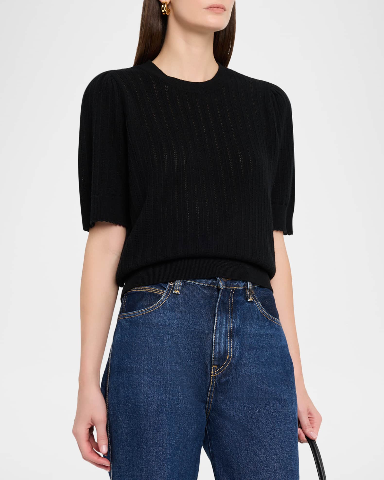The Ladder Pointelle Cashmere Sweater