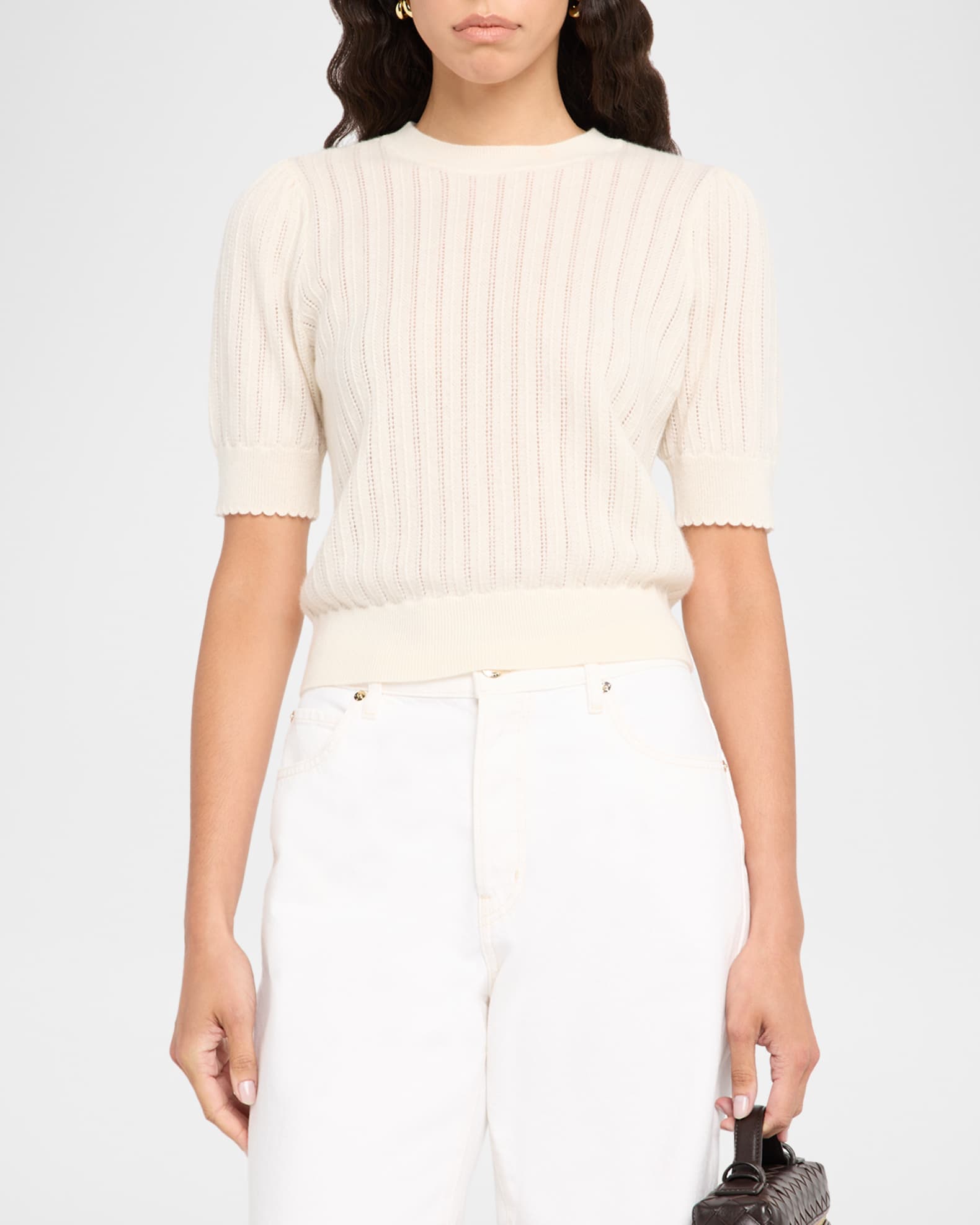 The Ladder Pointelle Cashmere Sweater