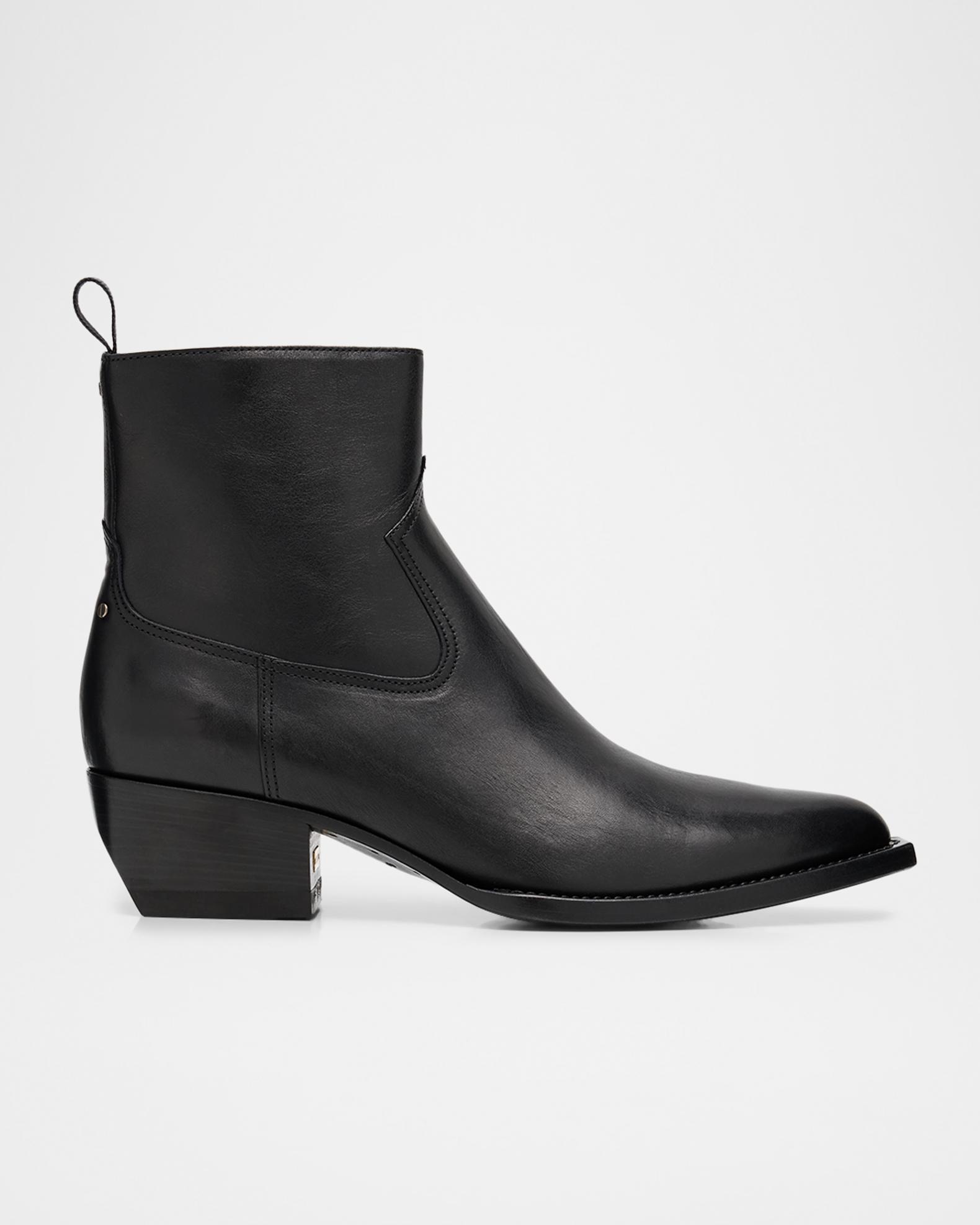 NEW  Debbie Pointed Toe Western Boot (Men) Low Debbie boots in black snake-print leather main image 3