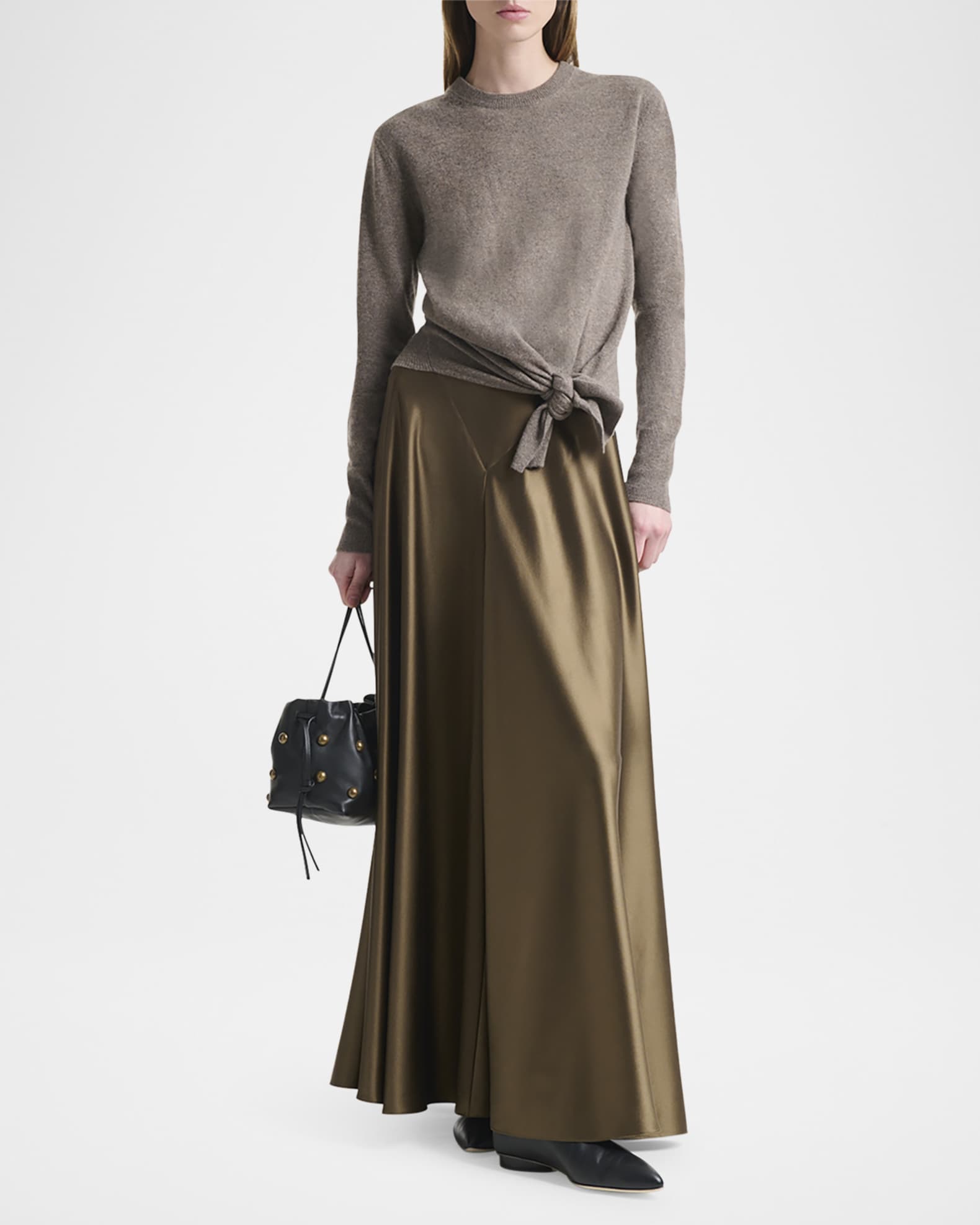 Nalini Knotted Cashmere Crewneck Sweater 1