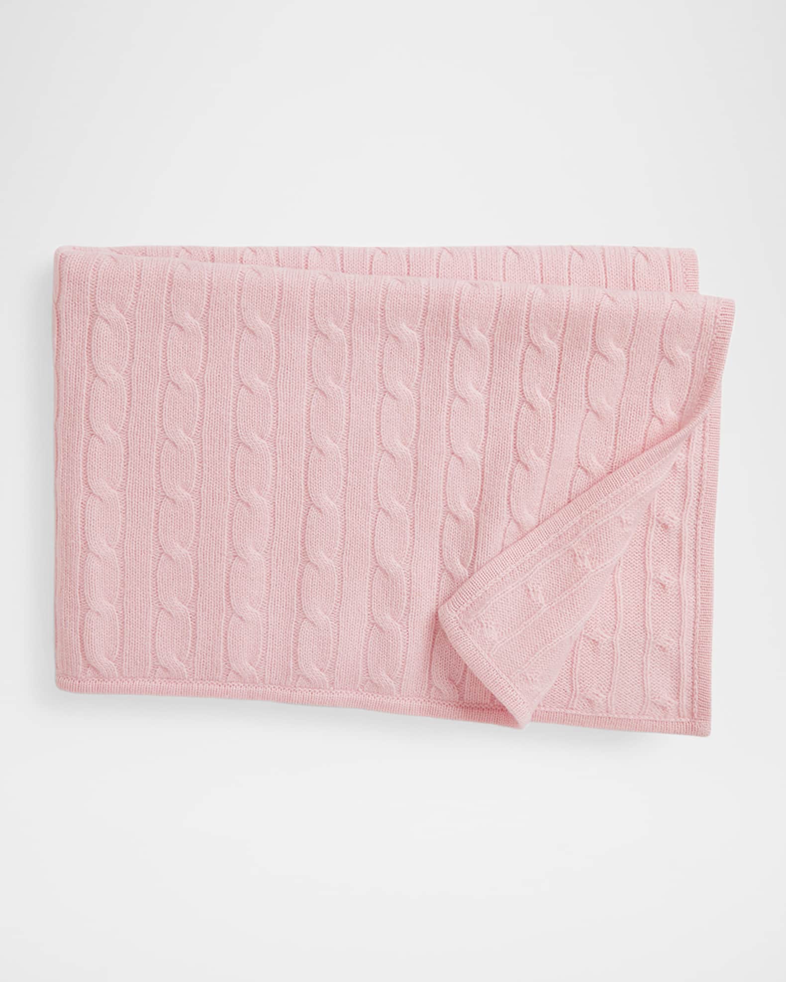 Girl's Cashmere Cable-Knit Baby Blanket 0