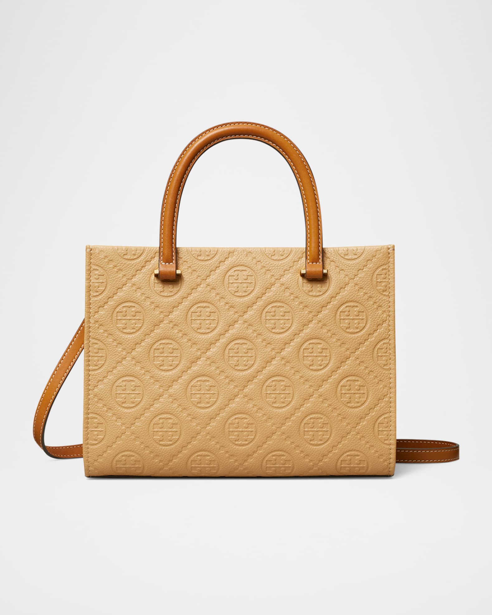 T-Monogram Pebble Leather Square Tote Bag 0
