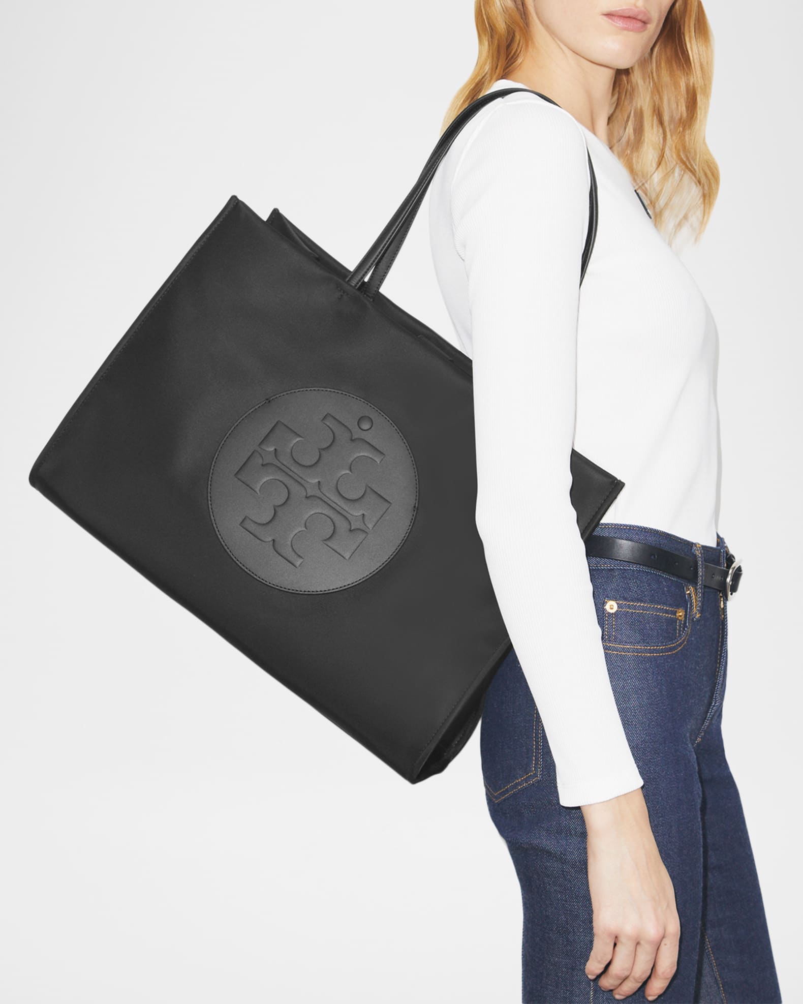 Tory Burch Ella Logo Recycled Nylon Tote Bag | Neiman Marcus