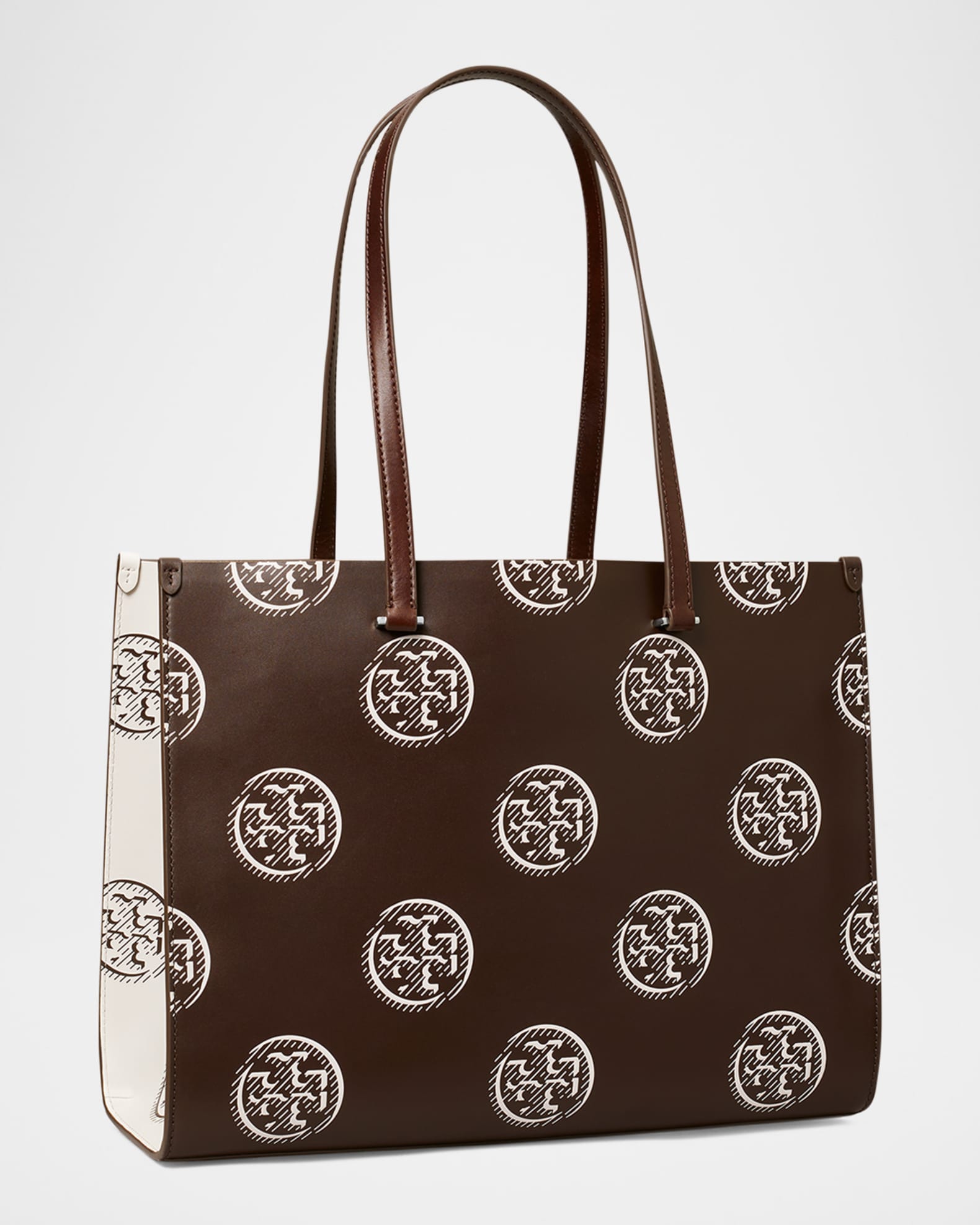 T Monogram Contrast Embossed Tote 1