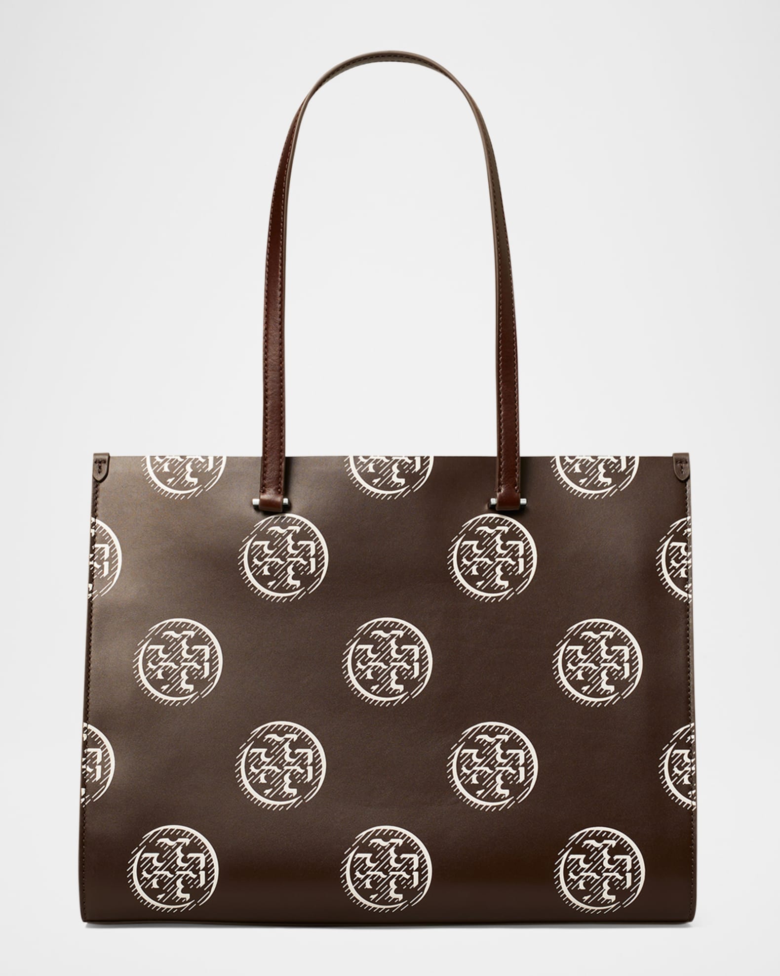 T Monogram Contrast Embossed Tote 0