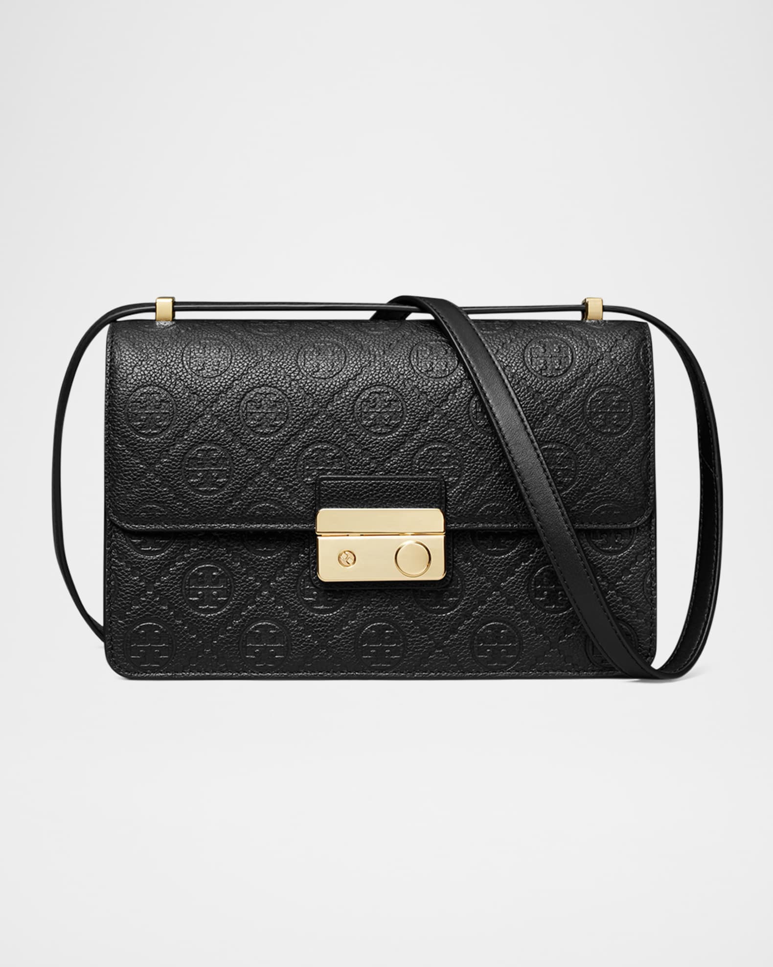 Tory Burch T-Monogram Pebble Leather Shoulder Bag | Neiman