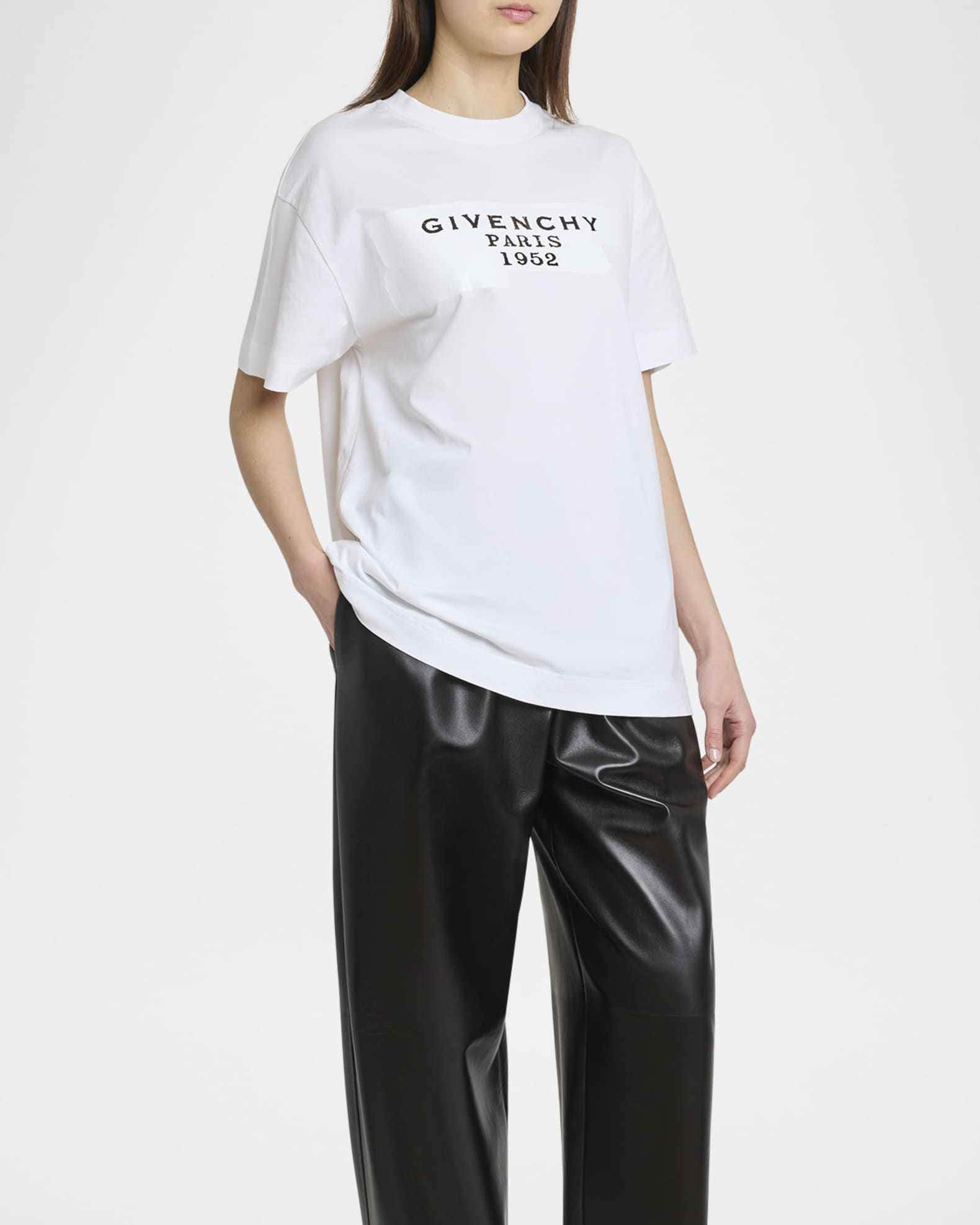 Givenchy Logo Tape Boxy T-Shirt | Neiman Marcus