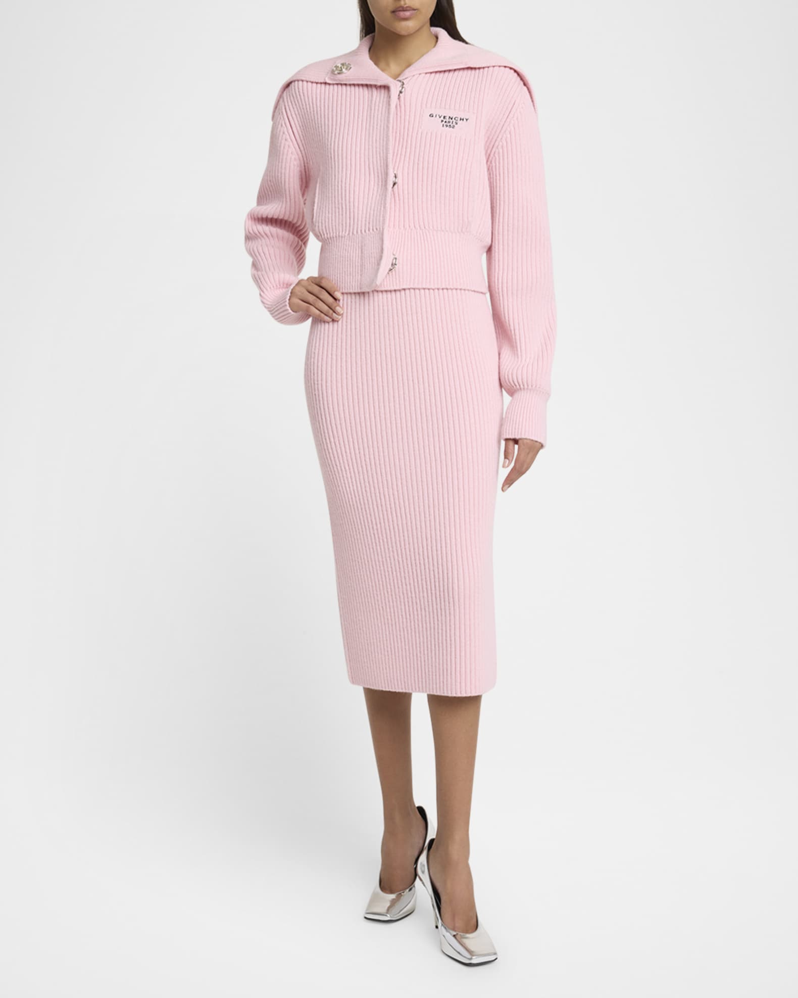 Ribbed Knit Midi Skirt 1