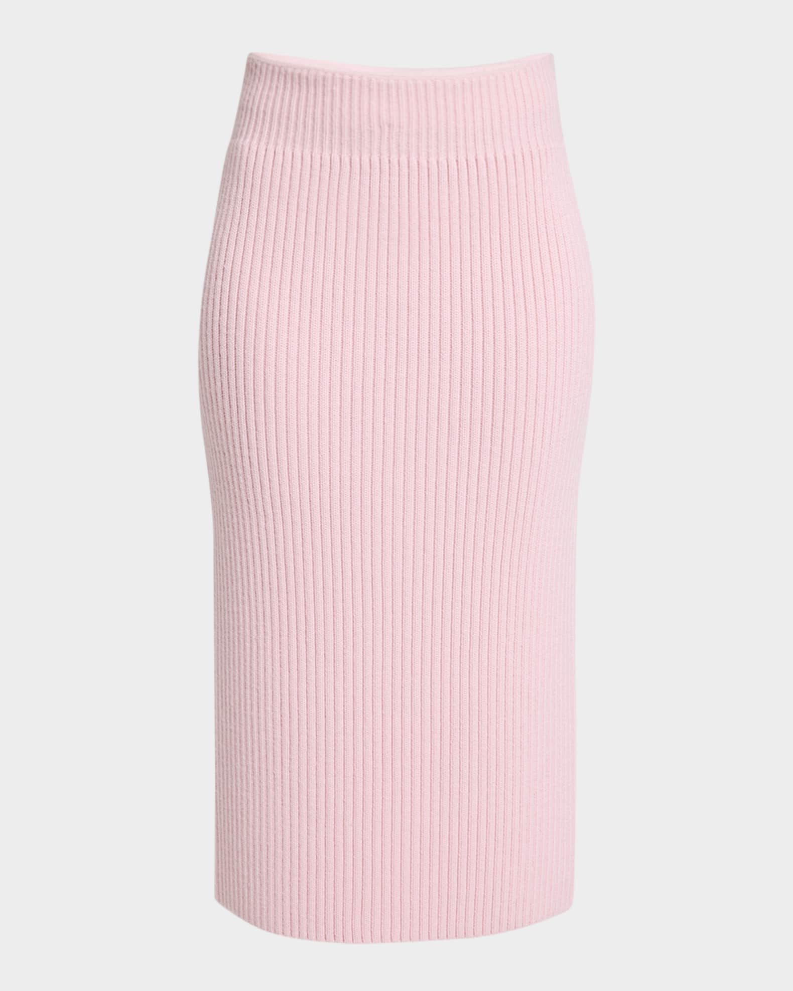 Ribbed Knit Midi Skirt 0