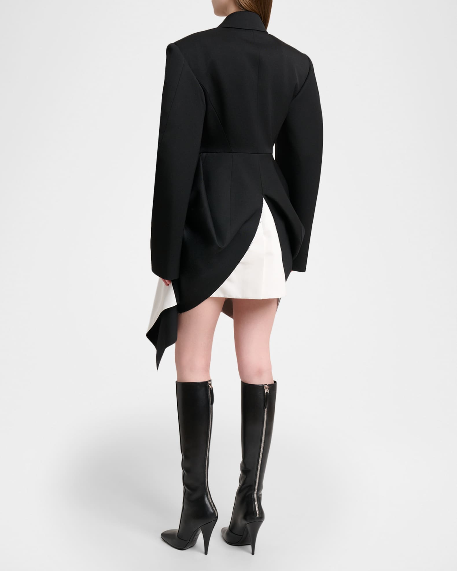 Givenchy Draped Grain De Poudre Double-Breasted Jacket | Neiman Marcus