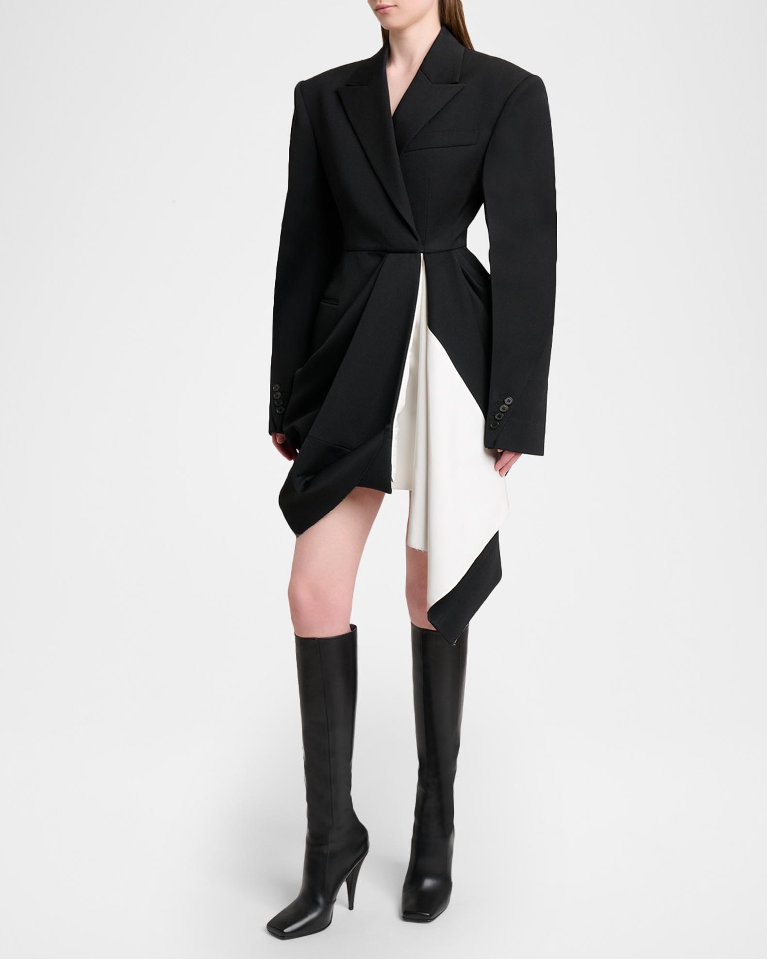 Givenchy Draped Grain De Poudre Double-Breasted Jacket | Neiman Marcus