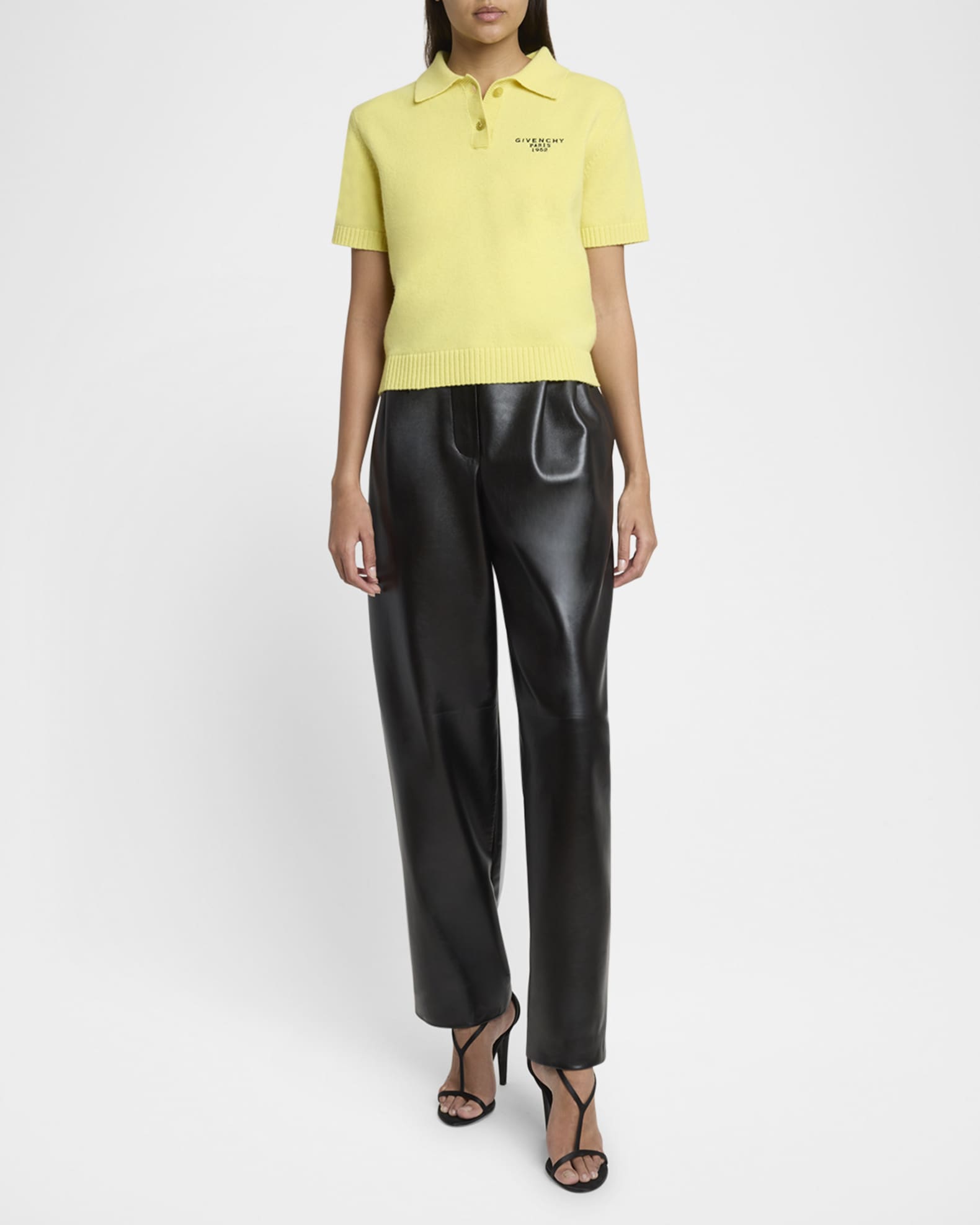 Givenchy Embroidered Short-Sleeve Wool-Cashmere Polo | Neiman Marcus