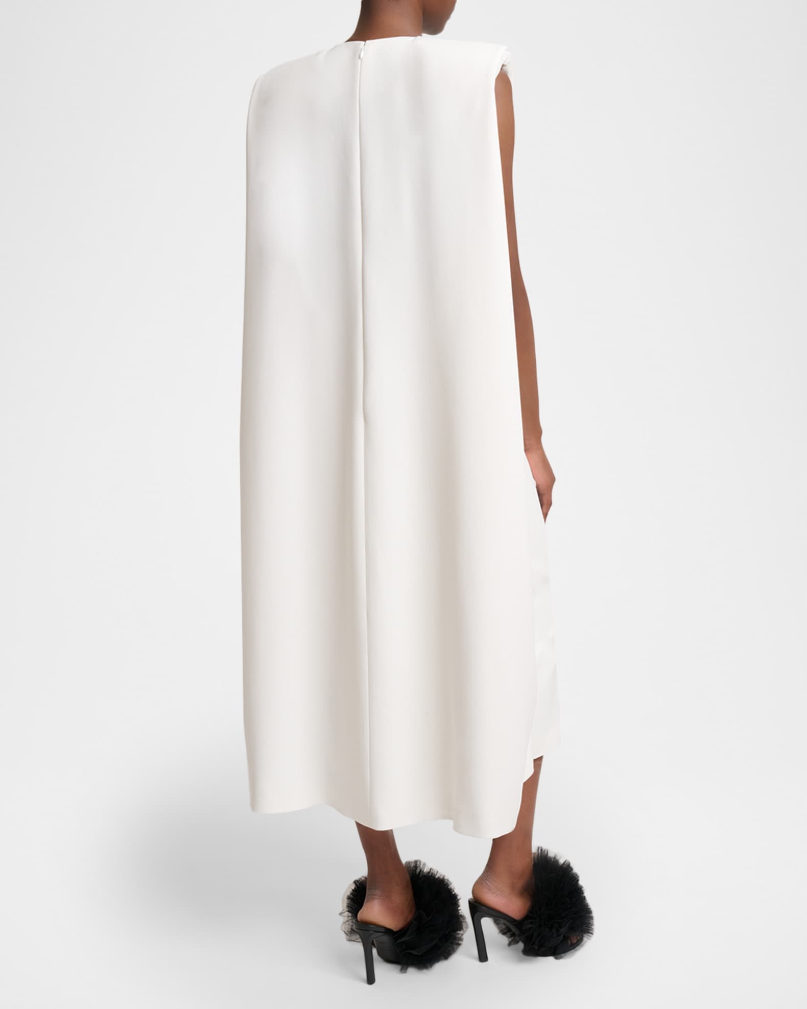 Givenchy Sleeveless Crepe Midi Cape Dress | Neiman Marcus