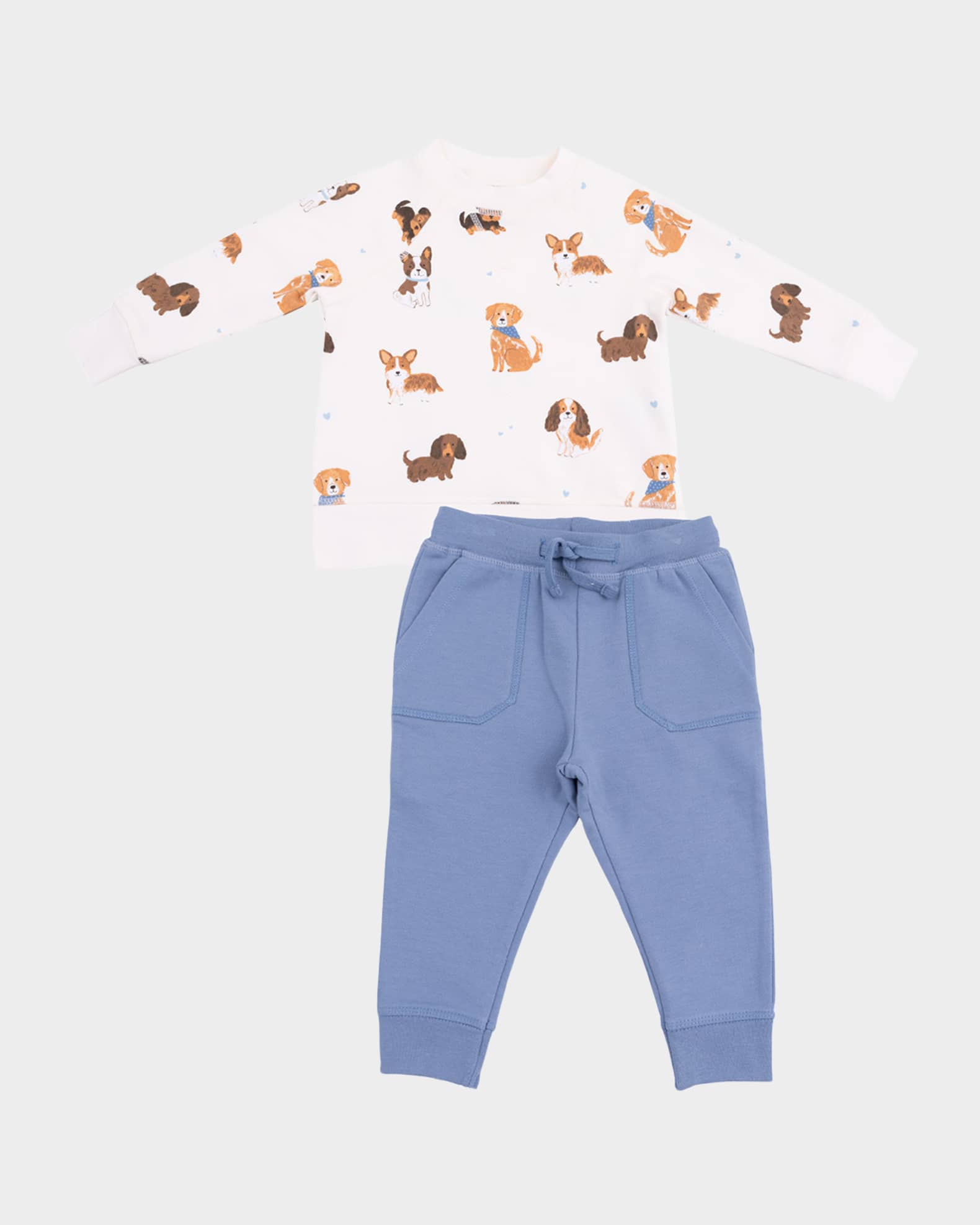 Boy's Best Friend Dogs Raglan Sweatshirt & Joggers Set, Size 6M-3 0