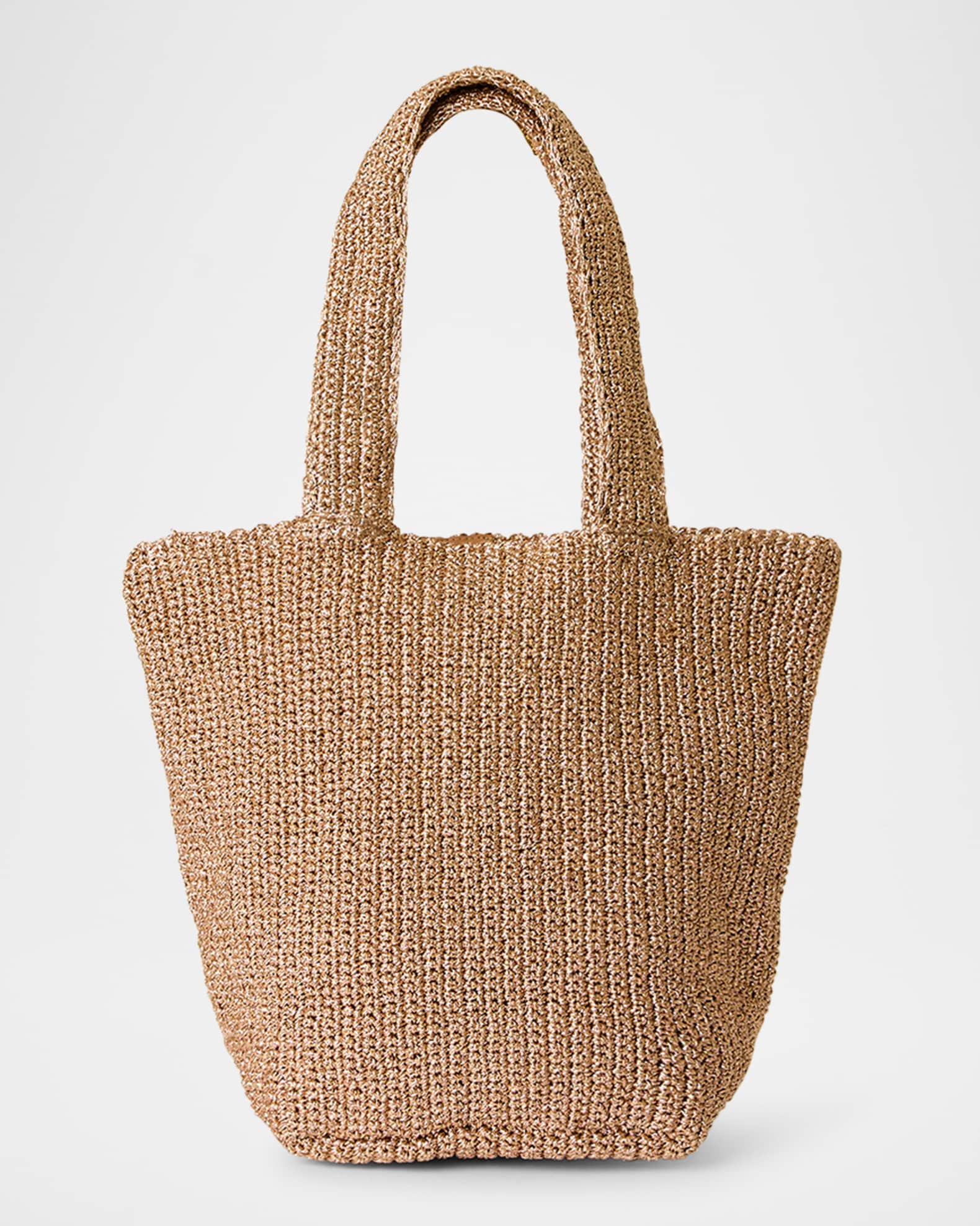 BTB Los Angeles Zinc Metallic Woven Tote Bag | Neiman Marcus