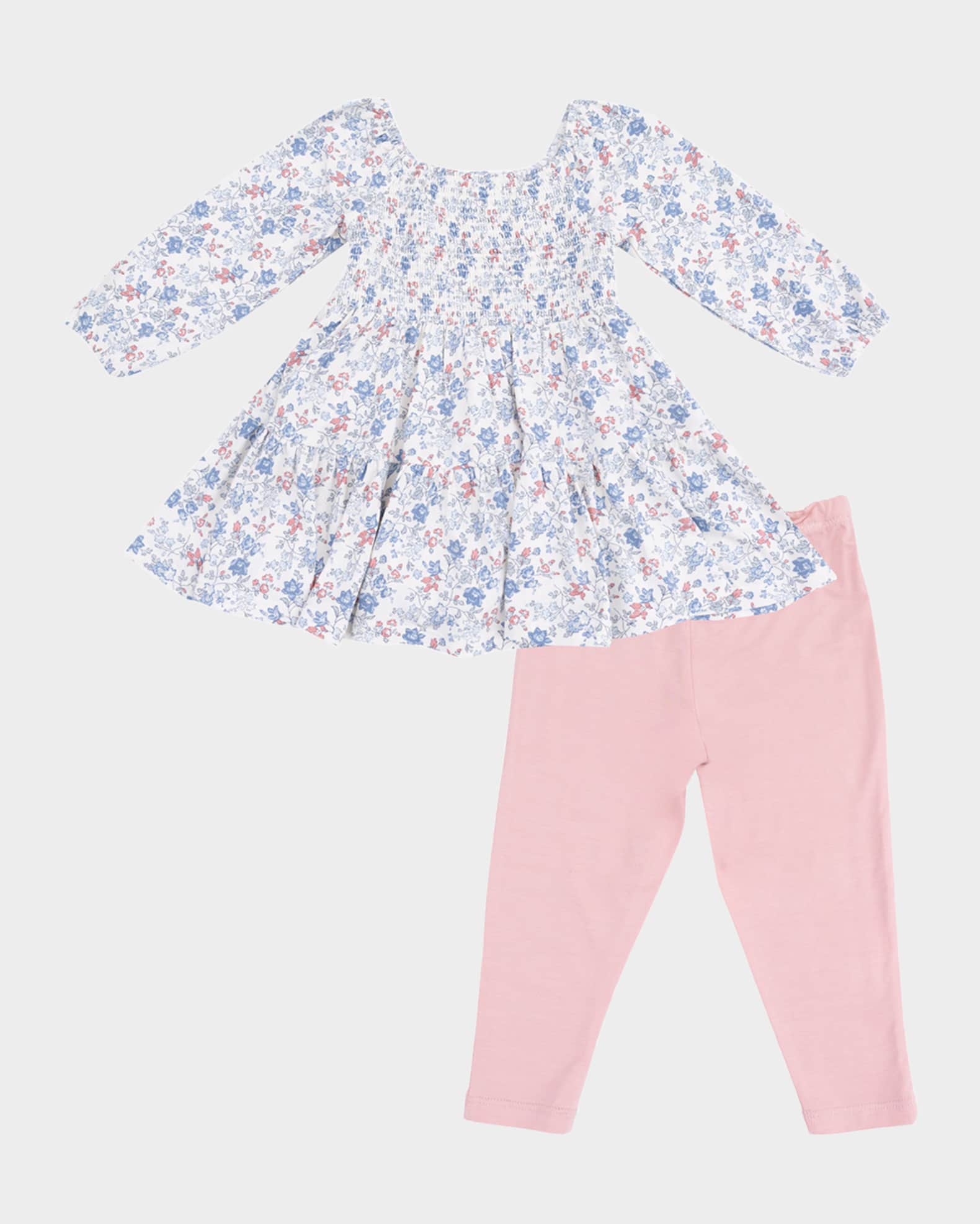 Girl's Country Girl Floral Cap-Sleeve Dress & Bamboo Leggings Set, Size 6M-3 0