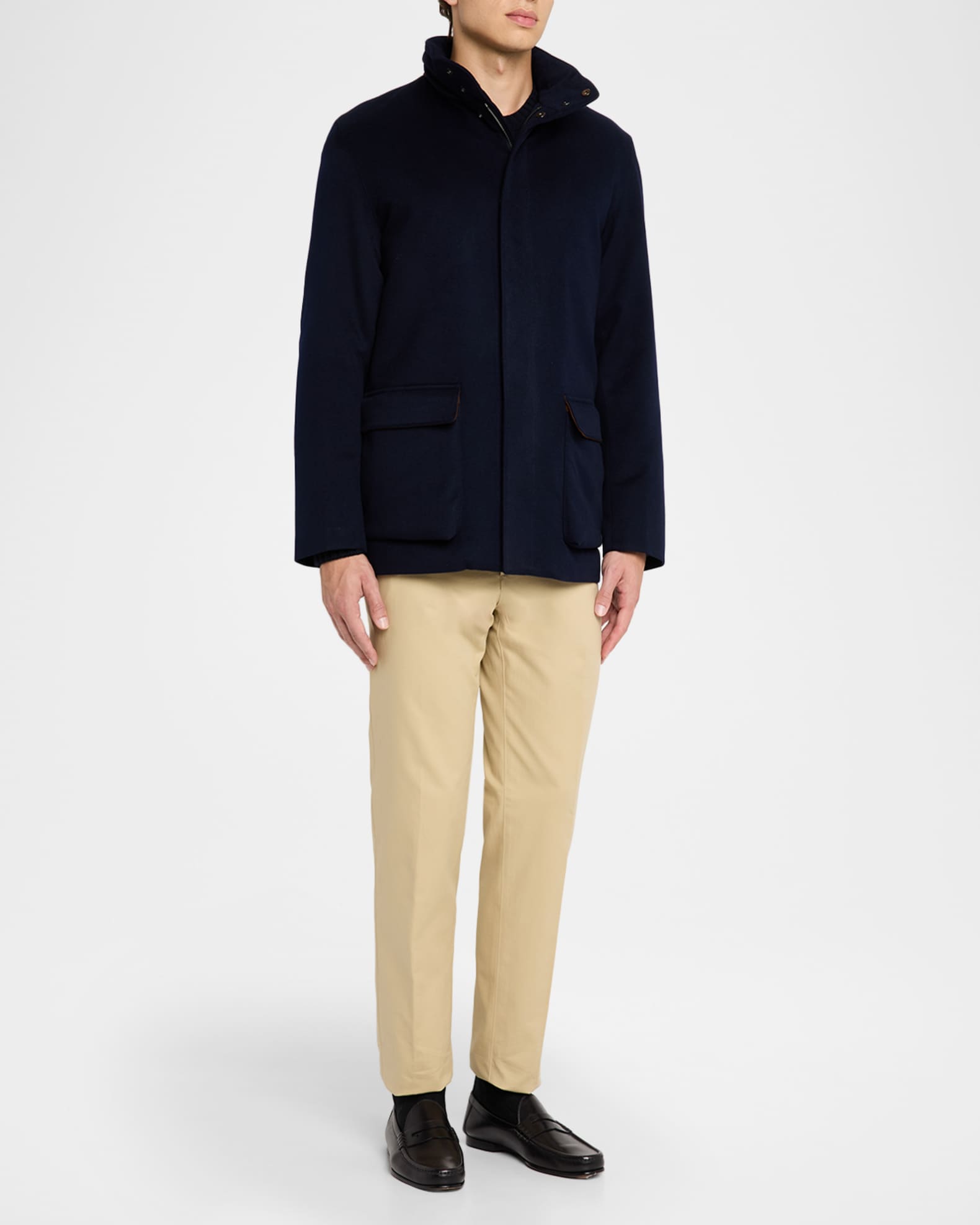 Loro Piana Men's Winter Voyager Baby Cashmere Caban Jacket