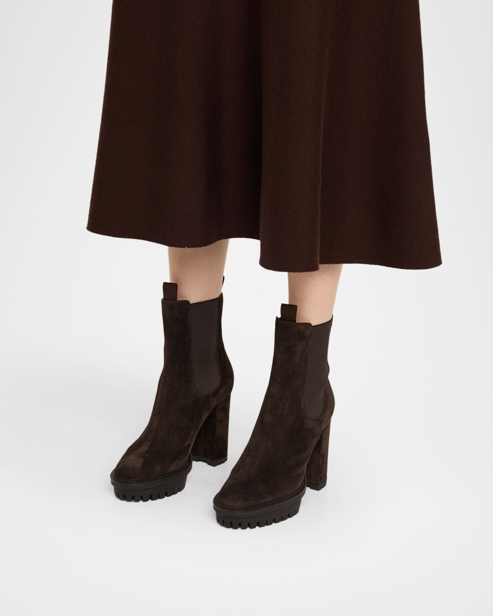 Suede Lug-Sole Booties 1