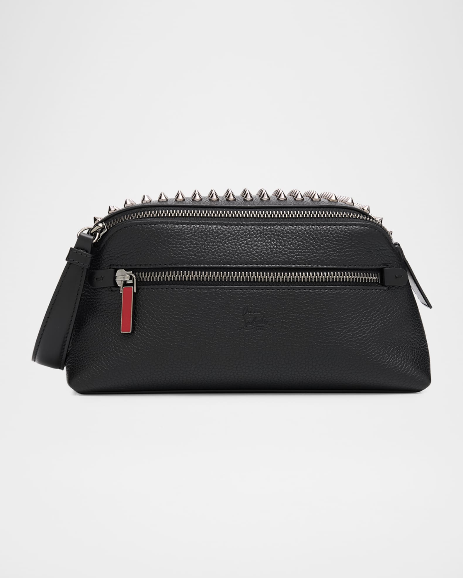 Christian Louboutin Men's Funky Leather Empire Spikes Travel Pouch
