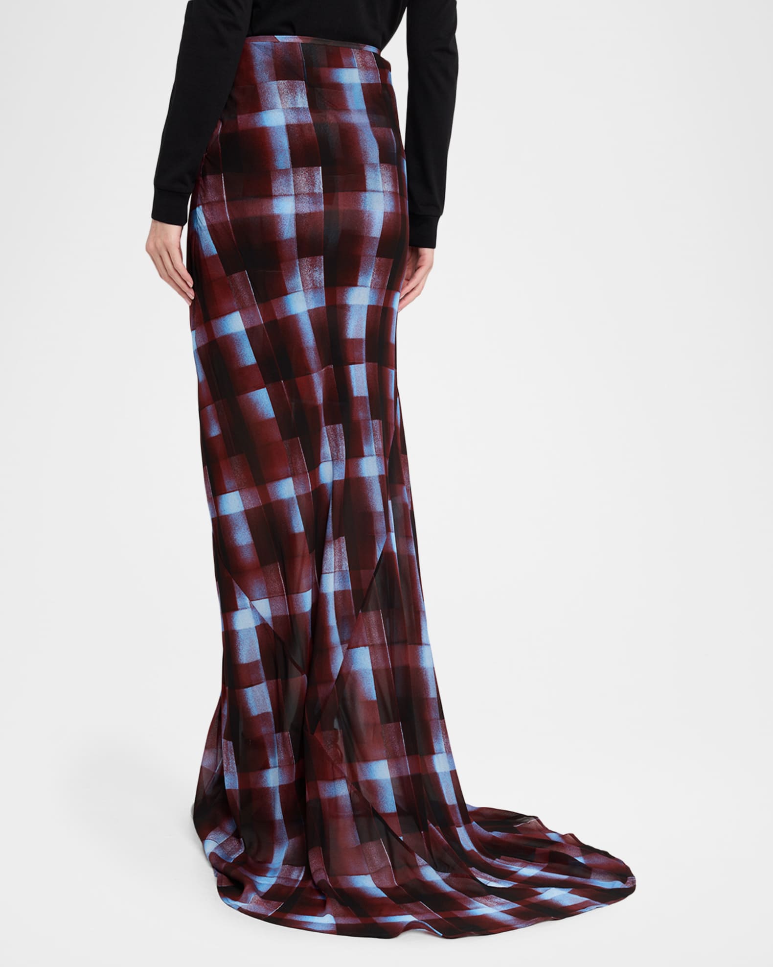 スカート DRIES VAN NOTEN checked skirt DRIES VAN NOTEN Asymmetric draped twill and satin-twill mini skirt
