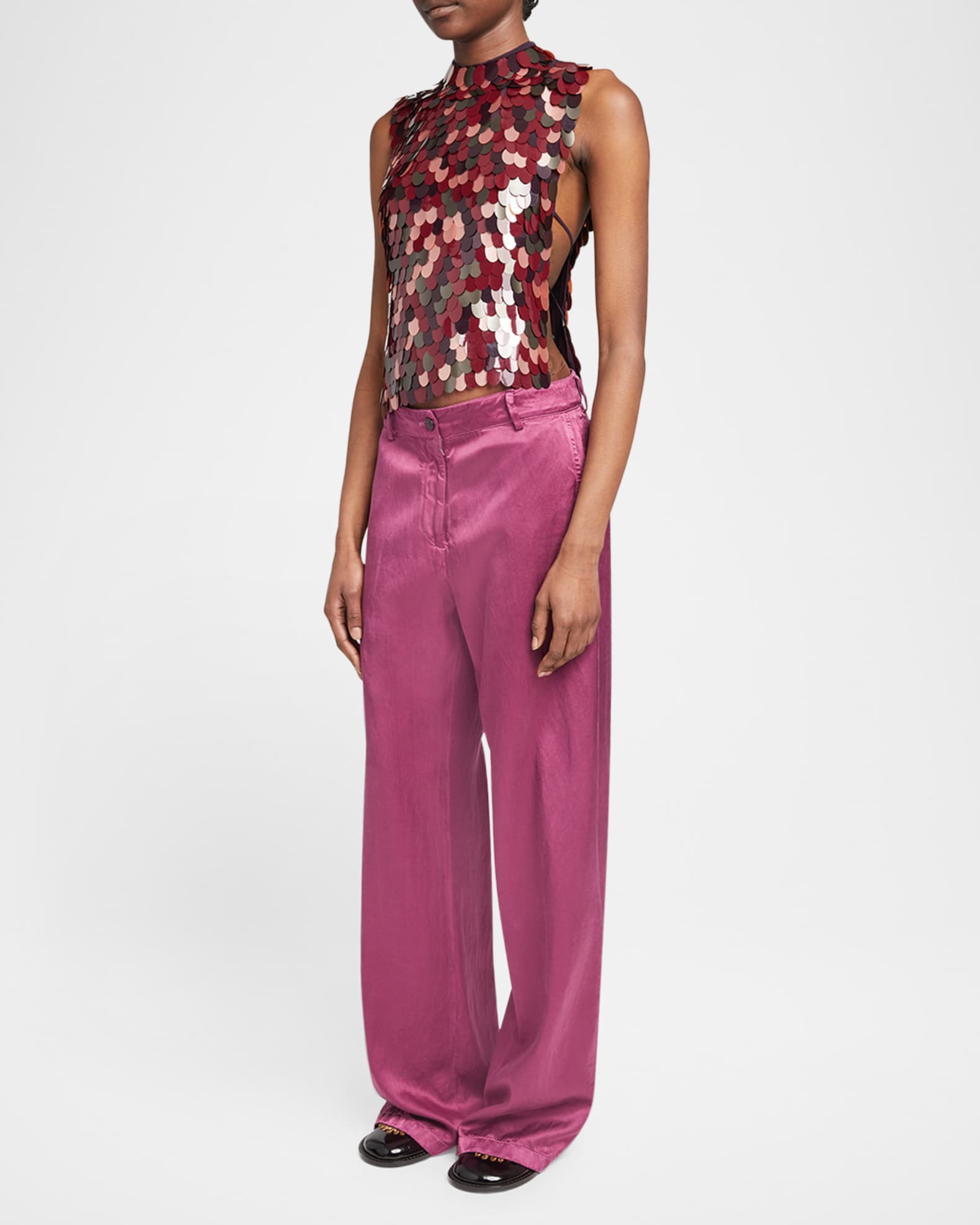 トップス Dries Van Noten Second skin Dries Van Noten Celina Sequin Shirt in Snake Skin | Santa Fe