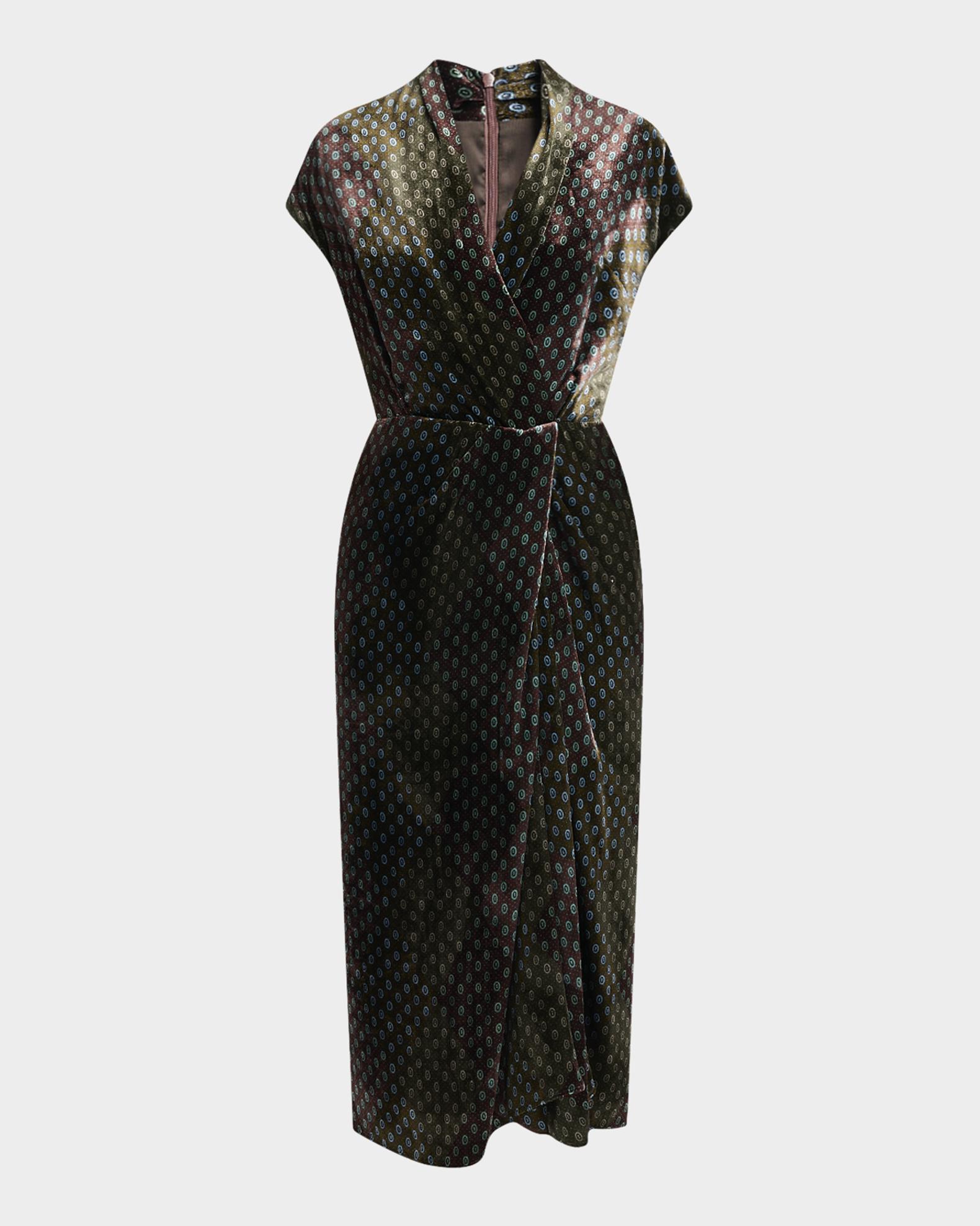 Dries Van Noten Dilian Silk Wrap Midi Dress | Neiman Marcus