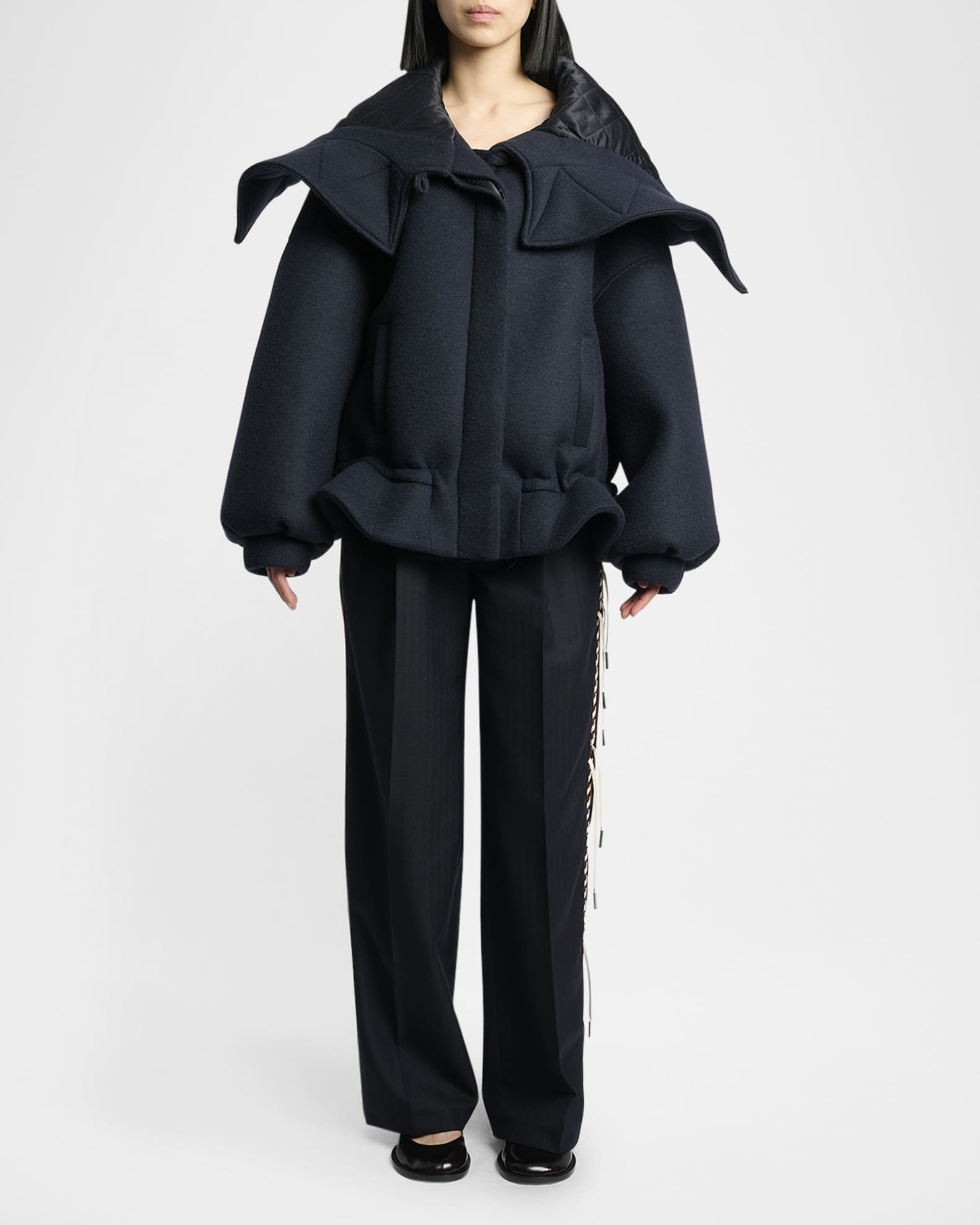 dries van noten アウター DRIES VAN NOTEN Oversized Brushed Alpaca, Cotton and Wool-Blend