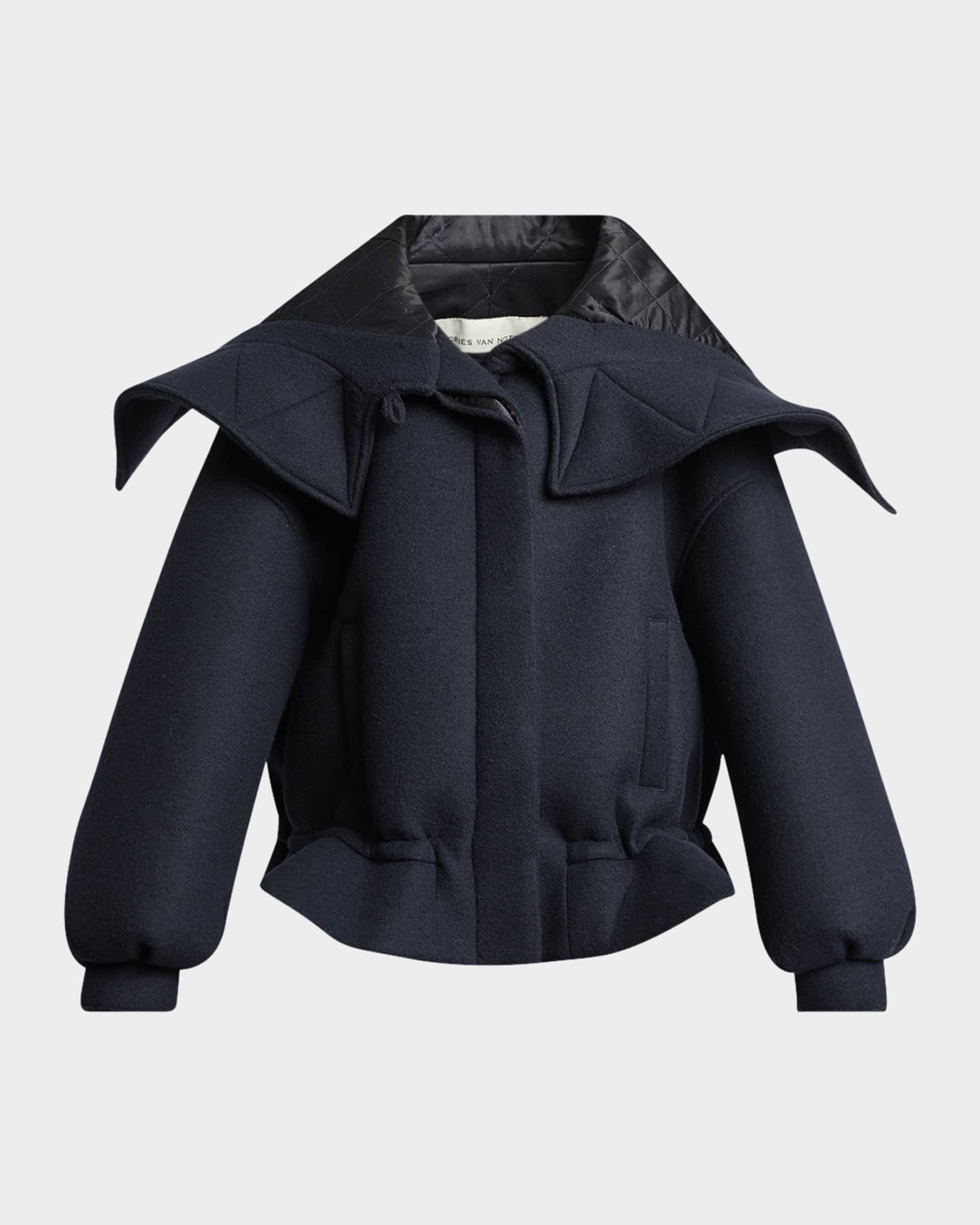 Dries Van Noten Villa Oversized Wool-Blend Parka Jacket | Neiman