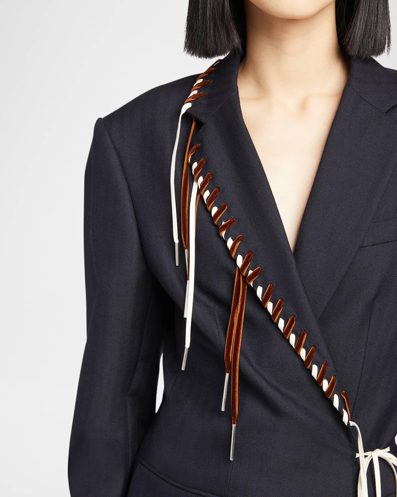 Dries Van Noten Baftan Laced Wrap Blazer Jacket | Neiman Marcus