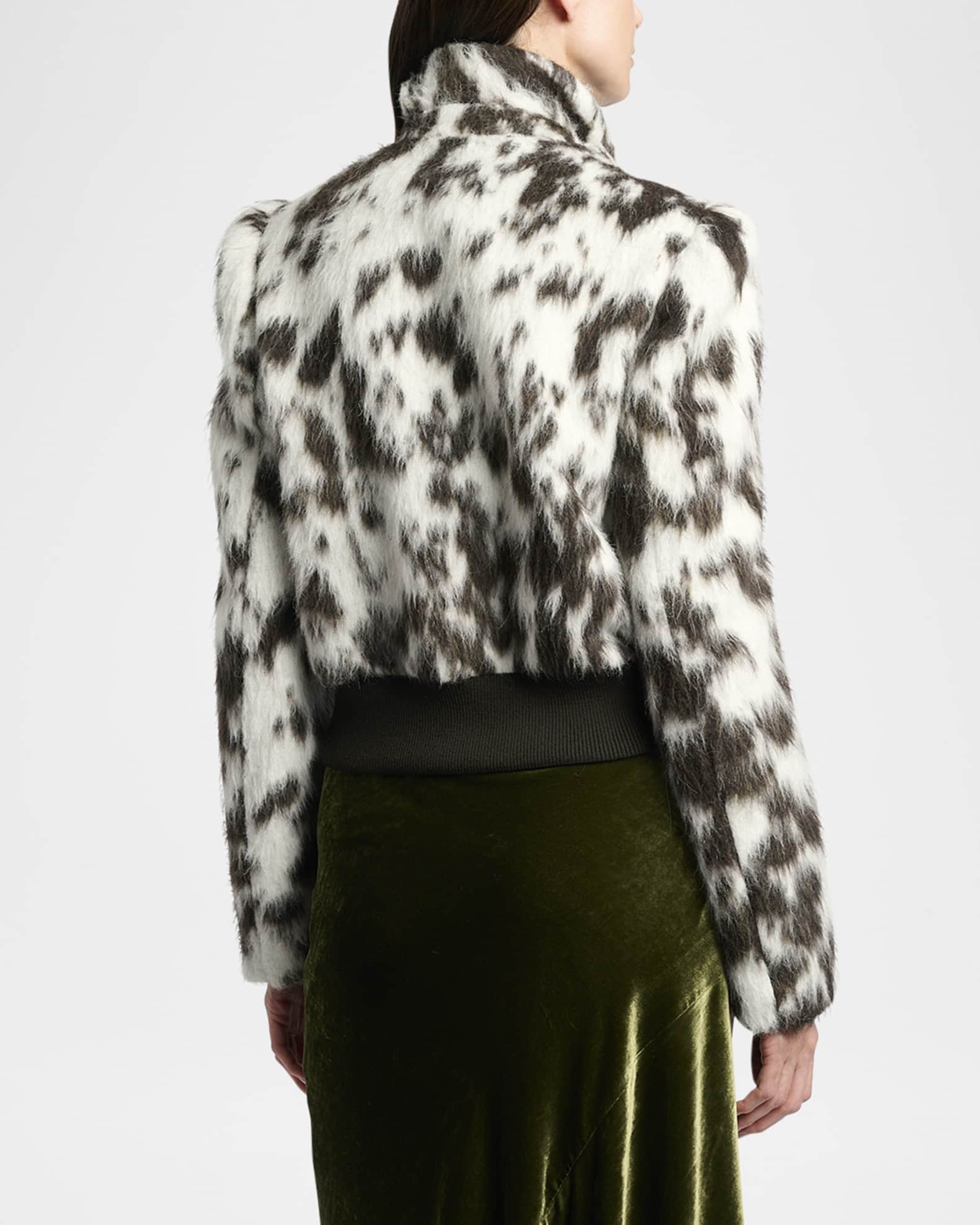 Dries Van Noten Vudy Cow-Print Wool-Blend Jacquard Jacket | Neiman