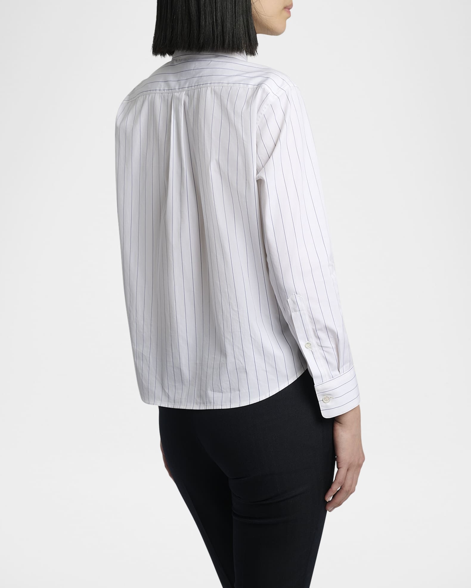 Dries Van Noten 3/4-Sleeve Striped Cotton Button-Down Shirt